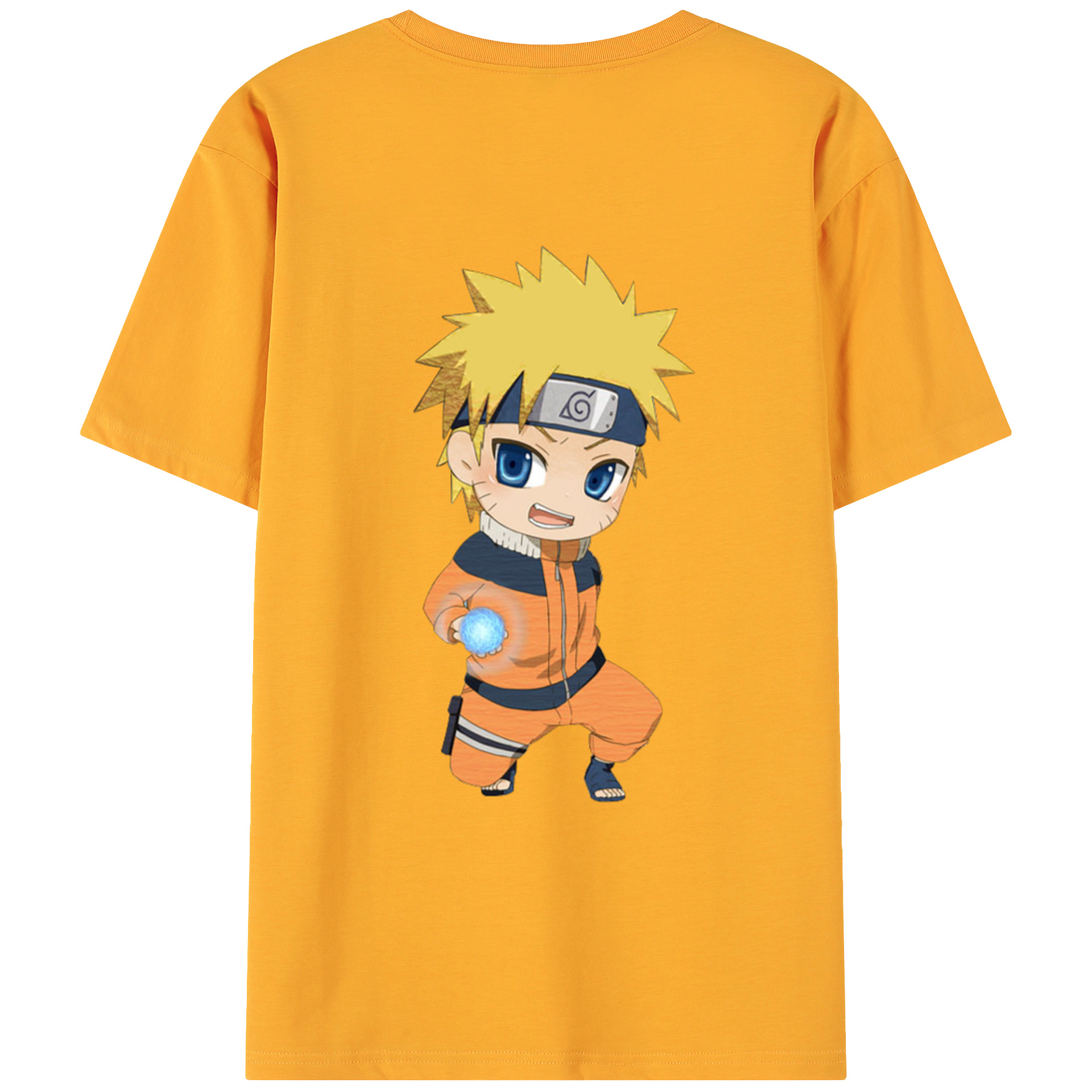 （画像用） NARUTO -ナルト- うずまき ナルト Uzumaki Naruto 綿100％ メンズ半袖Tシャツ（バックプリント） 通気性
