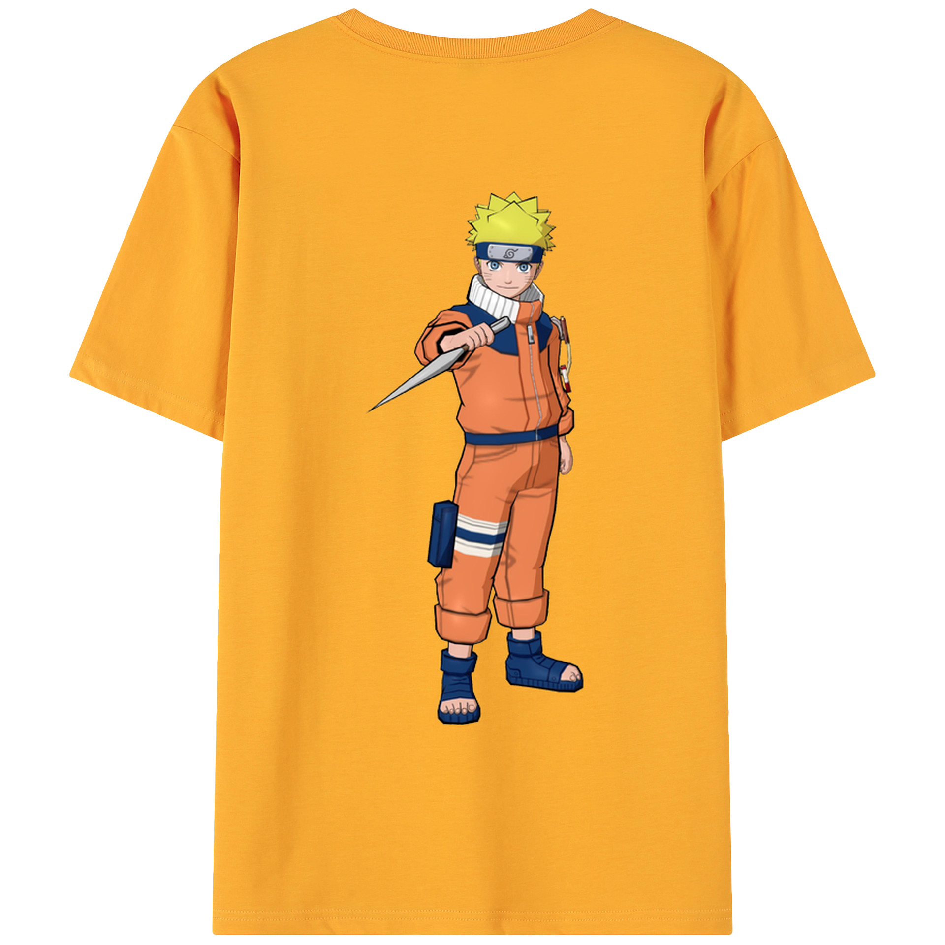（画像用） NARUTO -ナルト- うずまき ナルト Uzumaki Naruto 綿100％ メンズ半袖Tシャツ（バックプリント） 通気性