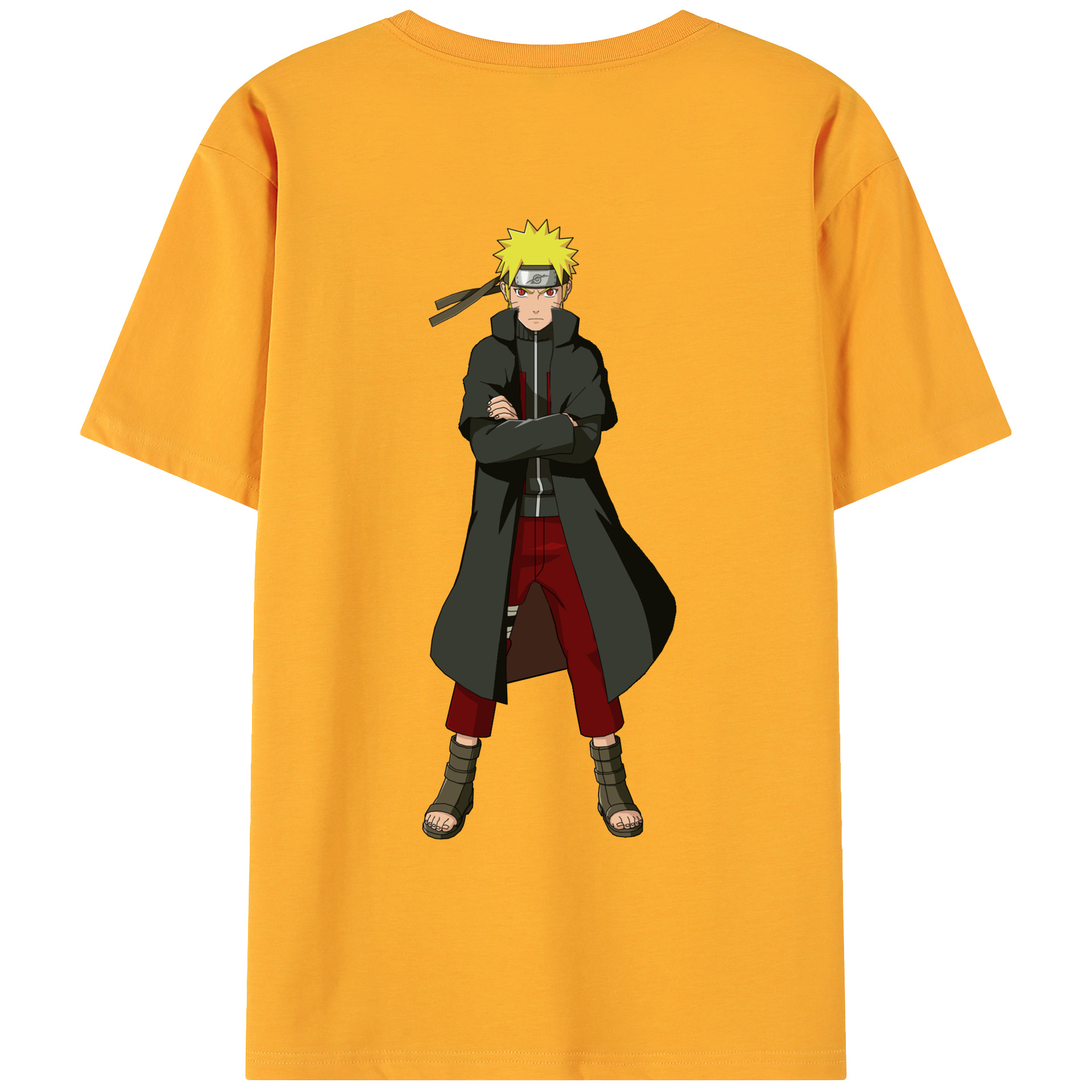 （画像用） NARUTO -ナルト- うずまき ナルト Uzumaki Naruto 綿100％ メンズ半袖Tシャツ（バックプリント） 通気性
