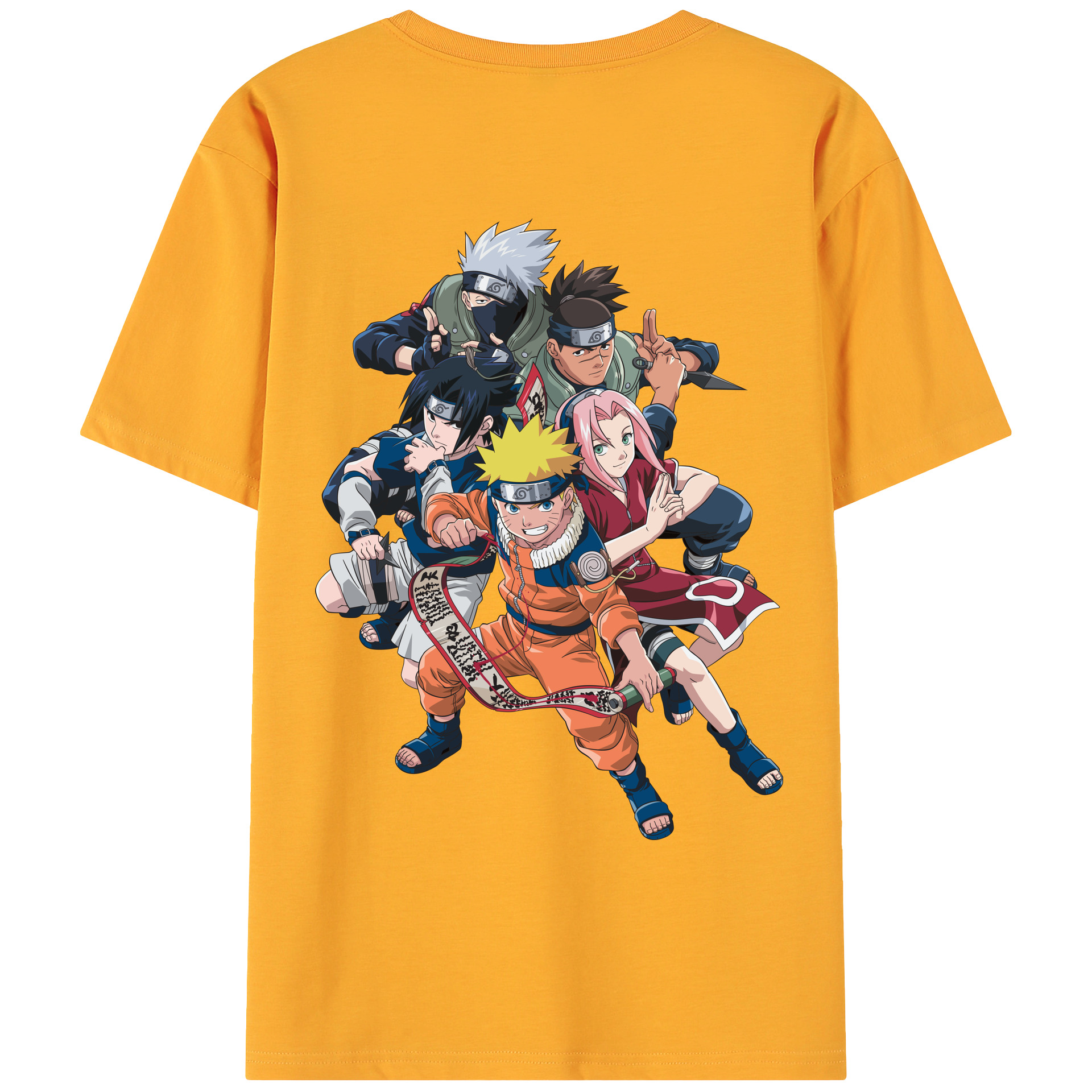 （画像用） NARUTO -ナルト- うずまき ナルト Uzumaki Naruto 綿100％ メンズ半袖Tシャツ（バックプリント） 通気性