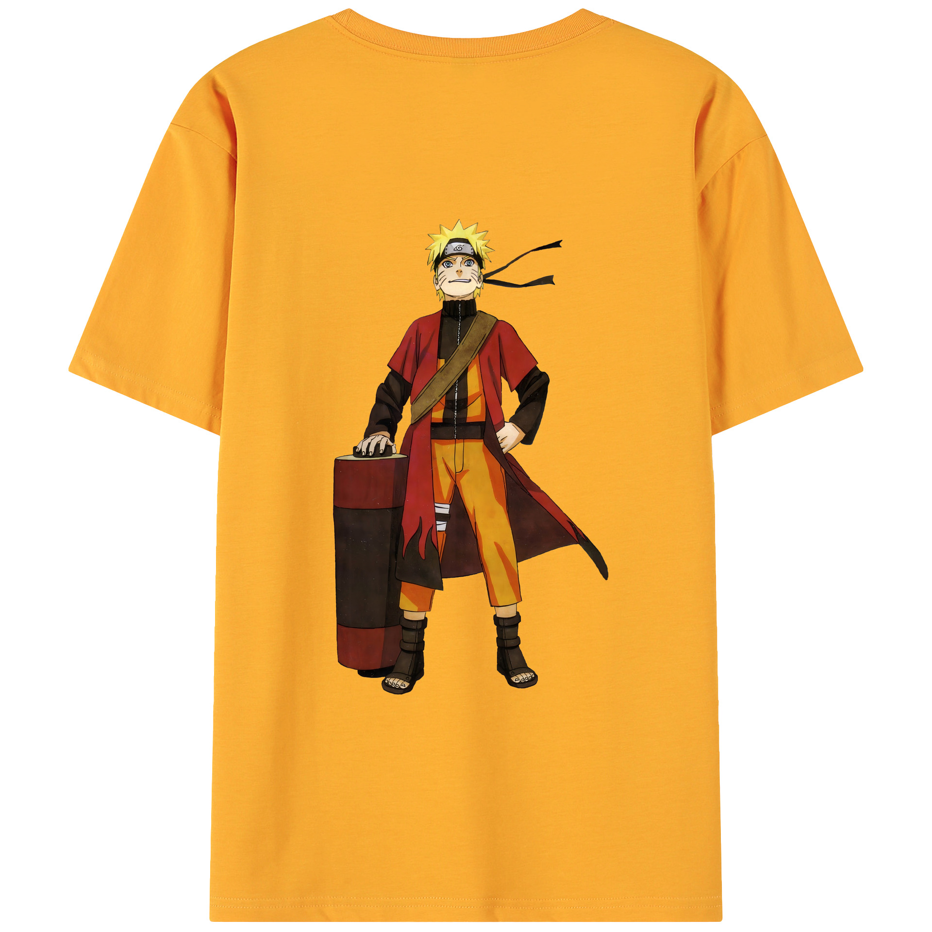（画像用） NARUTO -ナルト- うずまき ナルト Uzumaki Naruto 綿100％ メンズ半袖Tシャツ（バックプリント） 通気性