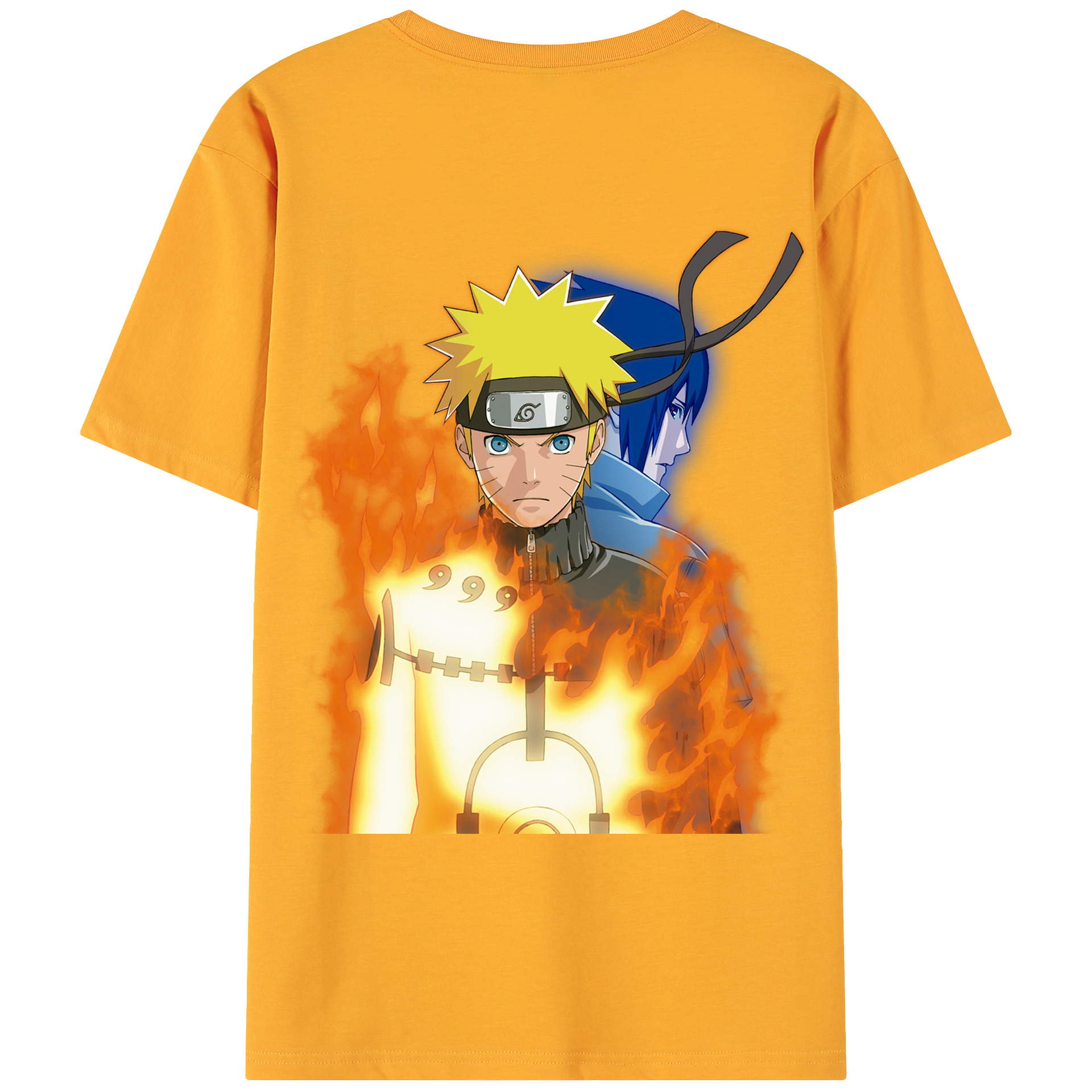 （画像用） NARUTO -ナルト- うずまき ナルト Uzumaki Naruto 綿100％ メンズ半袖Tシャツ（バックプリント） 通気性