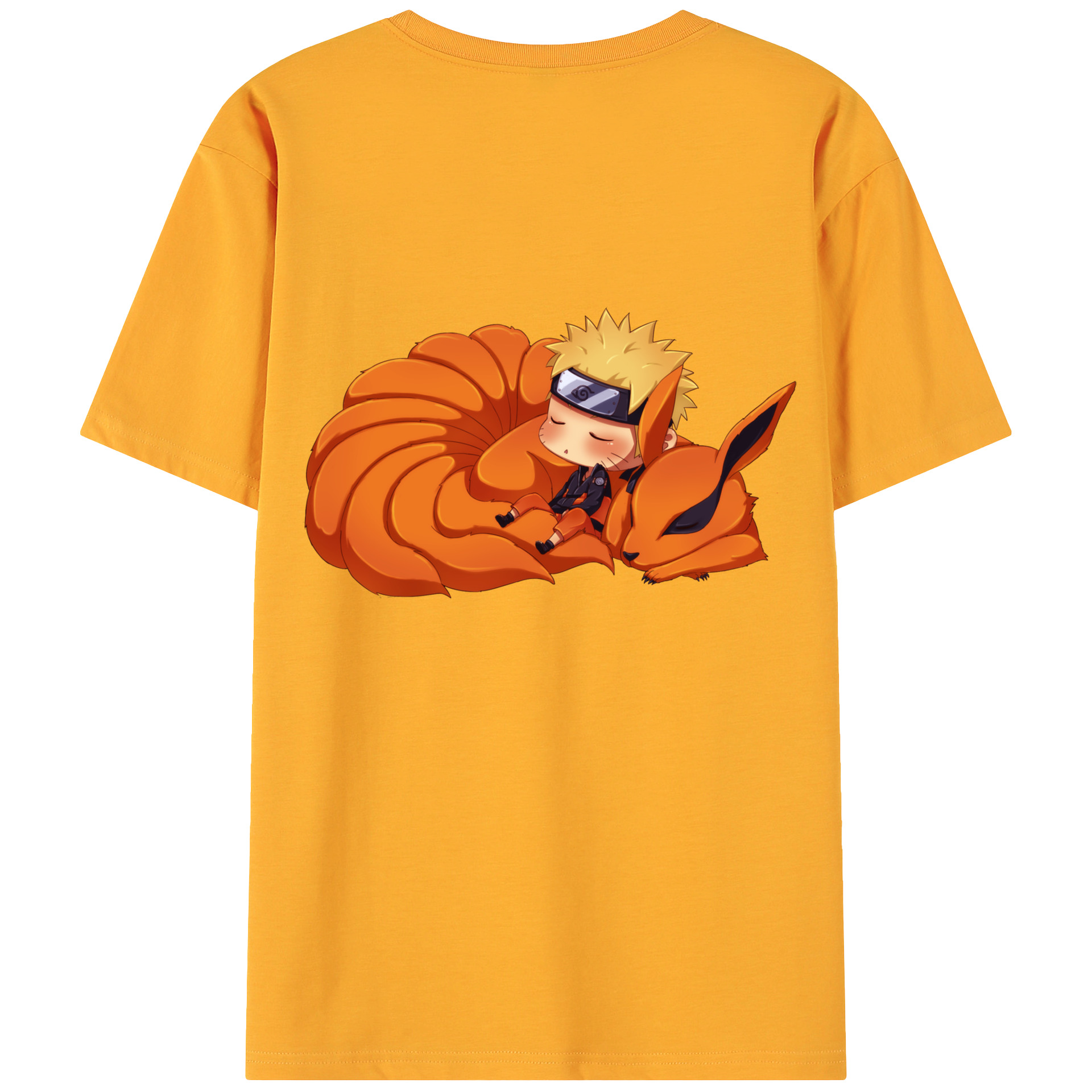 （画像用） NARUTO -ナルト- うずまき ナルト Uzumaki Naruto 綿100％ メンズ半袖Tシャツ（バックプリント） 通気性