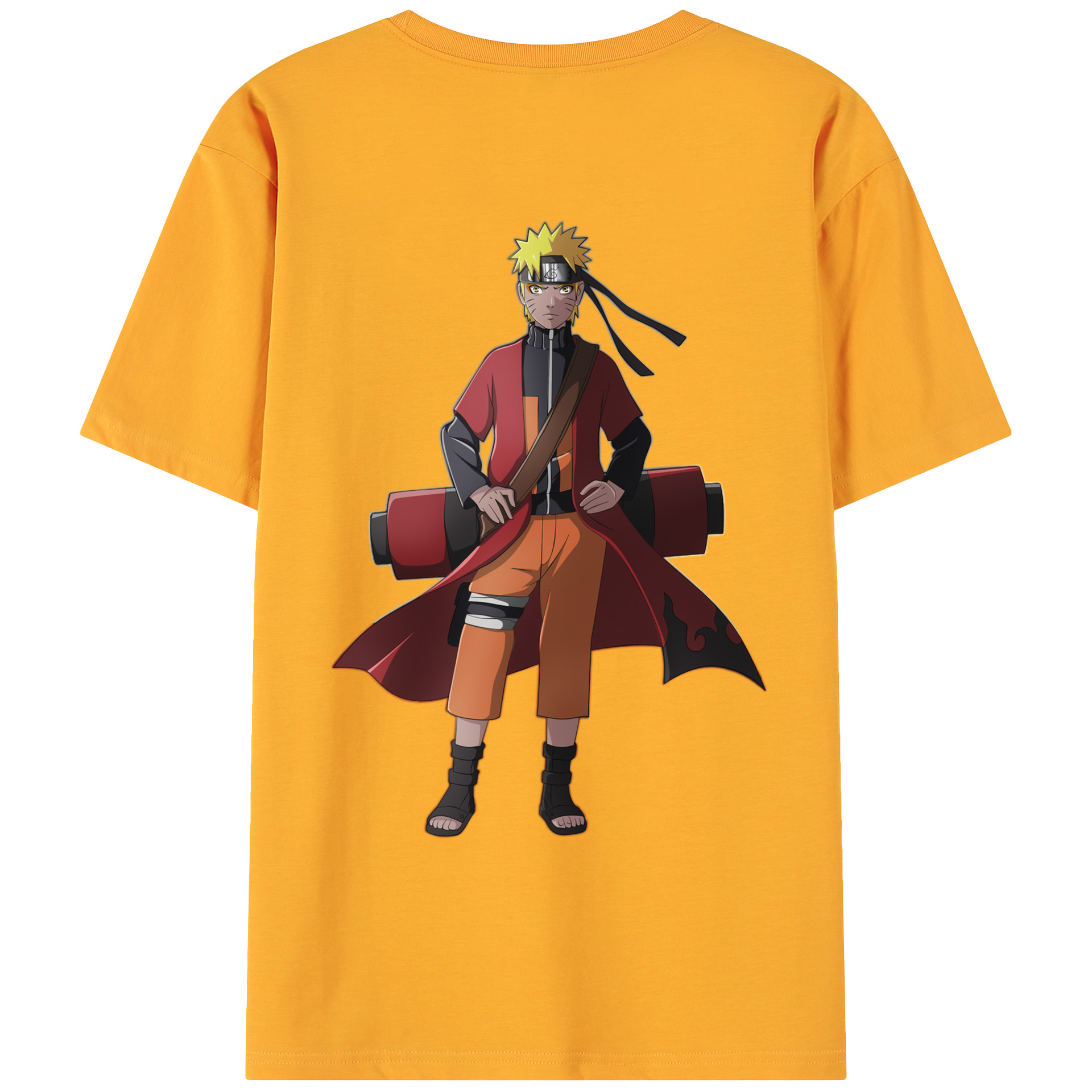（画像用） NARUTO -ナルト- うずまき ナルト Uzumaki Naruto 綿100％ メンズ半袖Tシャツ（バックプリント） 通気性
