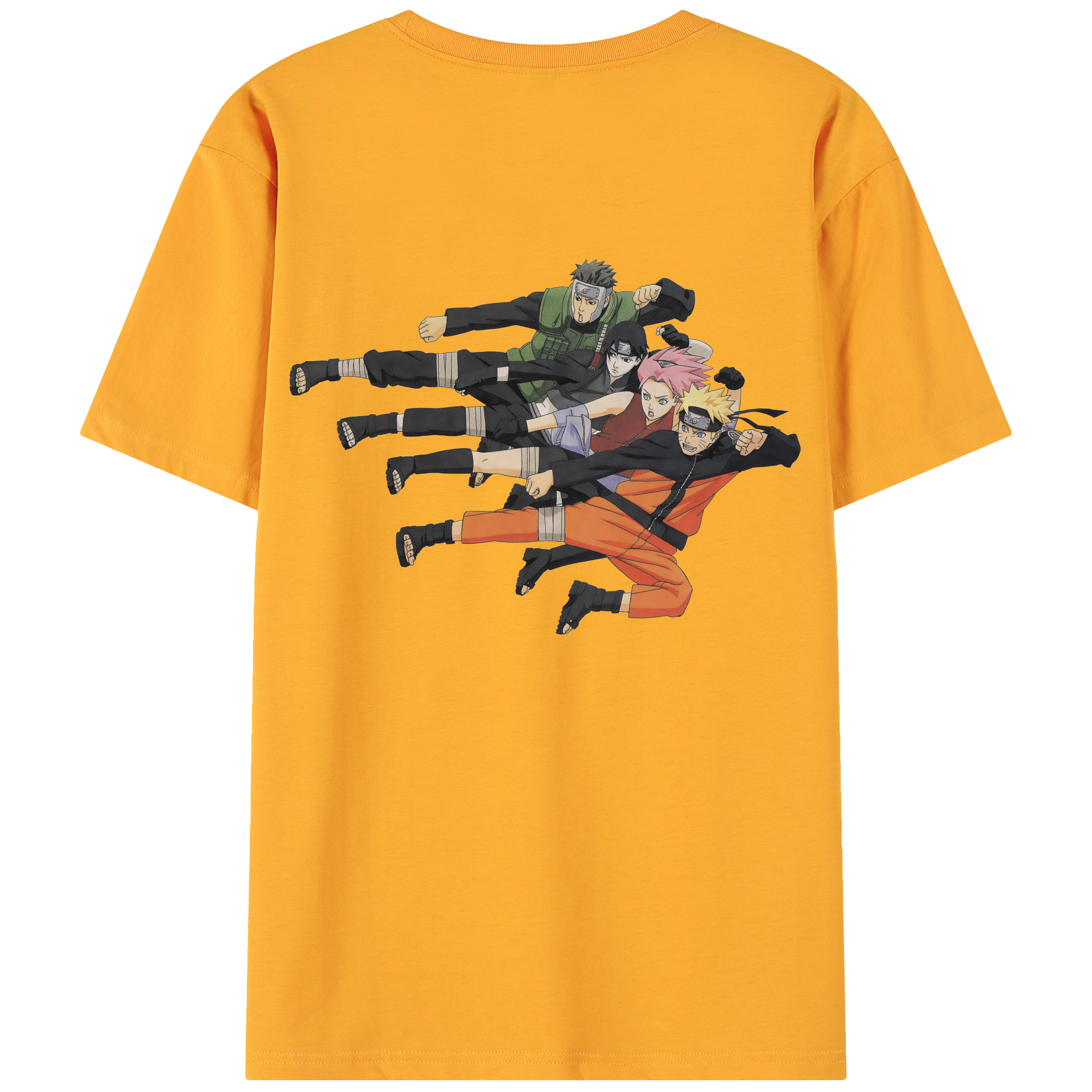 （画像用） NARUTO -ナルト- うずまき ナルト Uzumaki Naruto 綿100％ メンズ半袖Tシャツ（バックプリント） 通気性