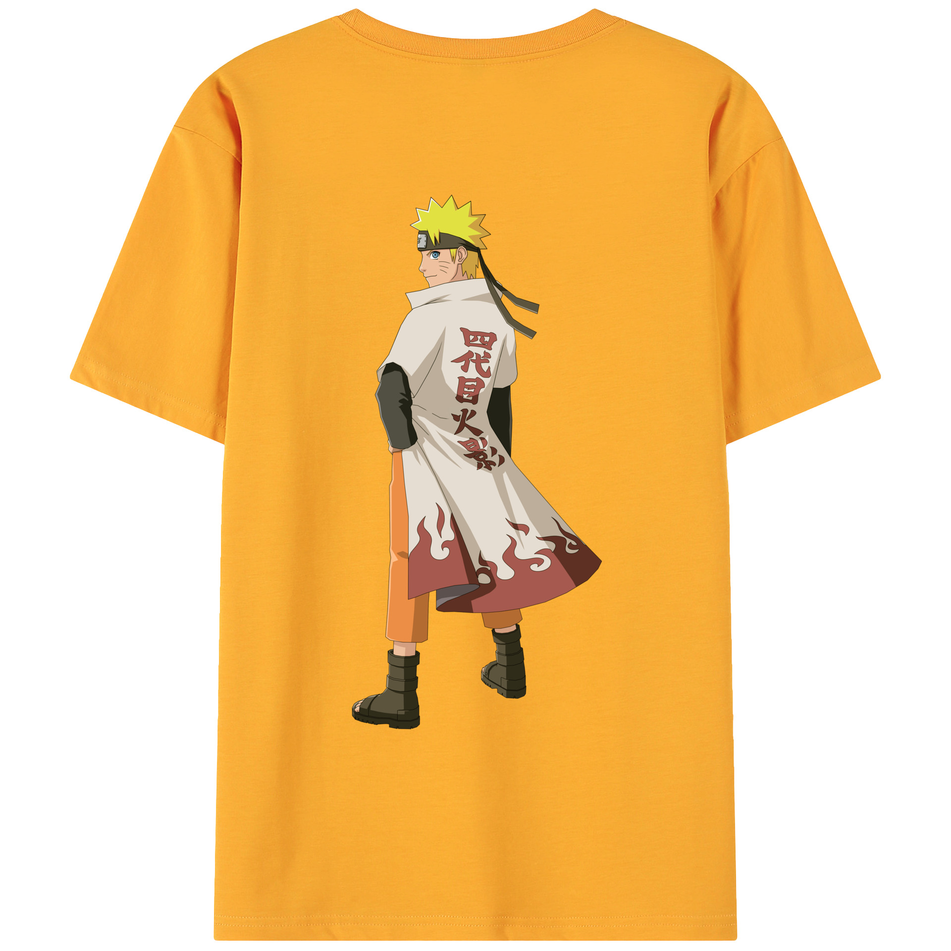 （画像用） NARUTO -ナルト- うずまき ナルト Uzumaki Naruto 綿100％ メンズ半袖Tシャツ（バックプリント） 通気性