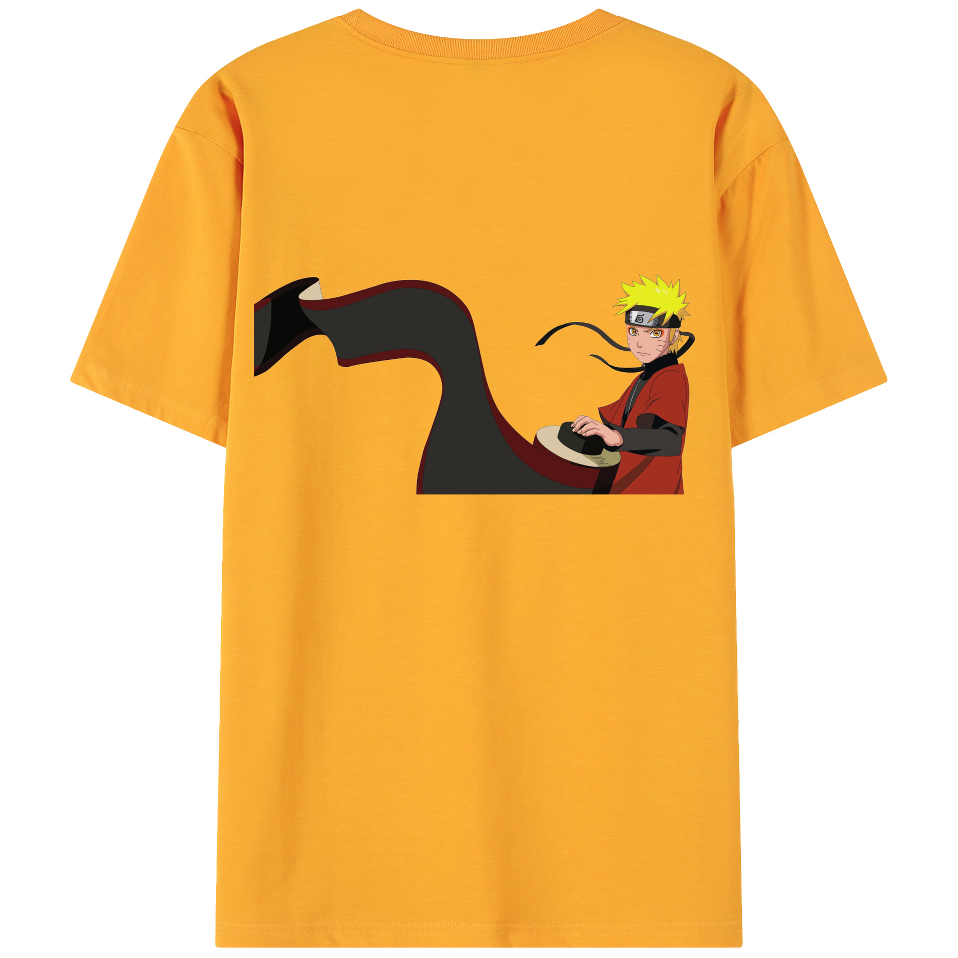 （画像用） NARUTO -ナルト- うずまき ナルト Uzumaki Naruto 綿100％ メンズ半袖Tシャツ（バックプリント） 通気性