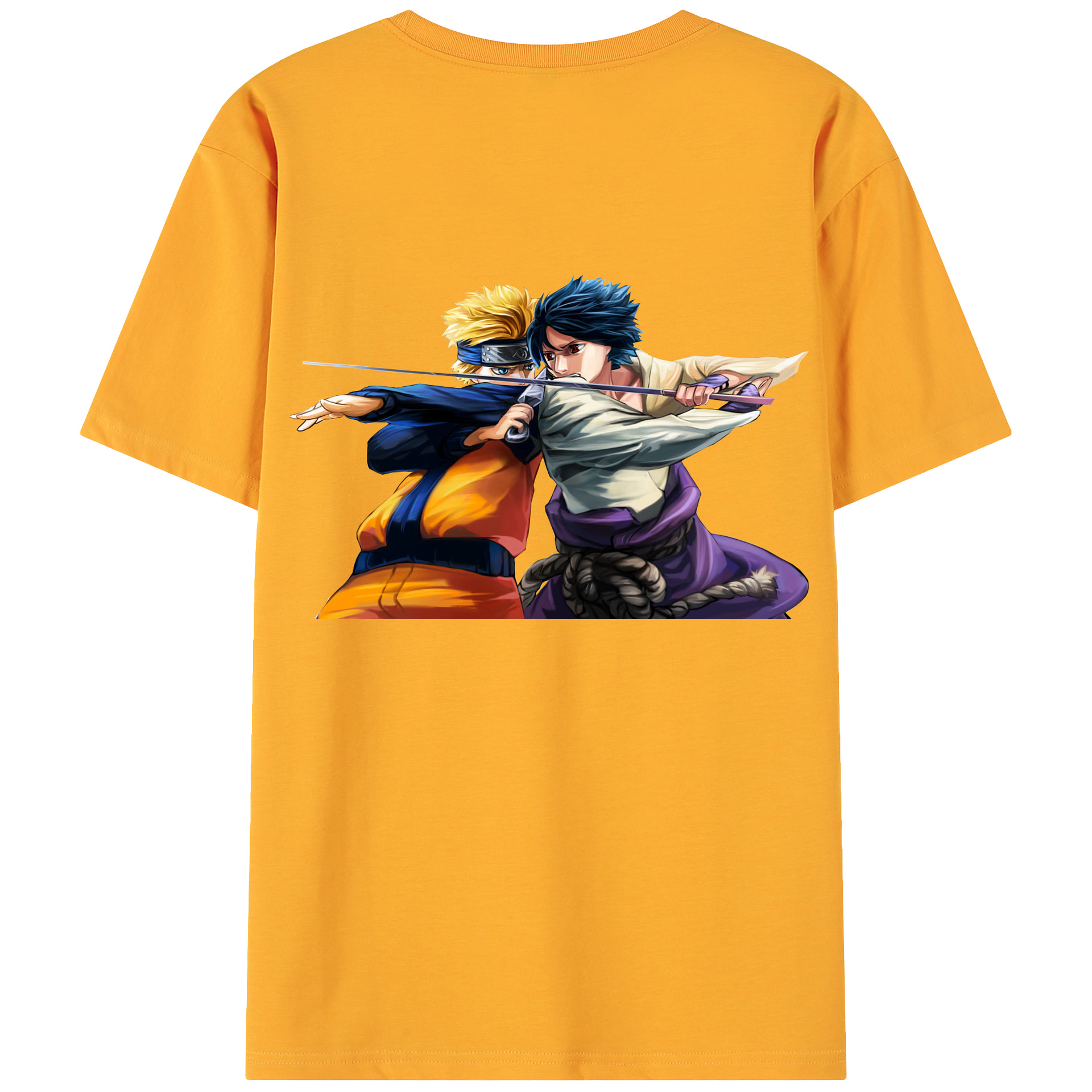 （画像用） NARUTO -ナルト- うずまき ナルト Uzumaki Naruto 綿100％ メンズ半袖Tシャツ（バックプリント） 通気性
