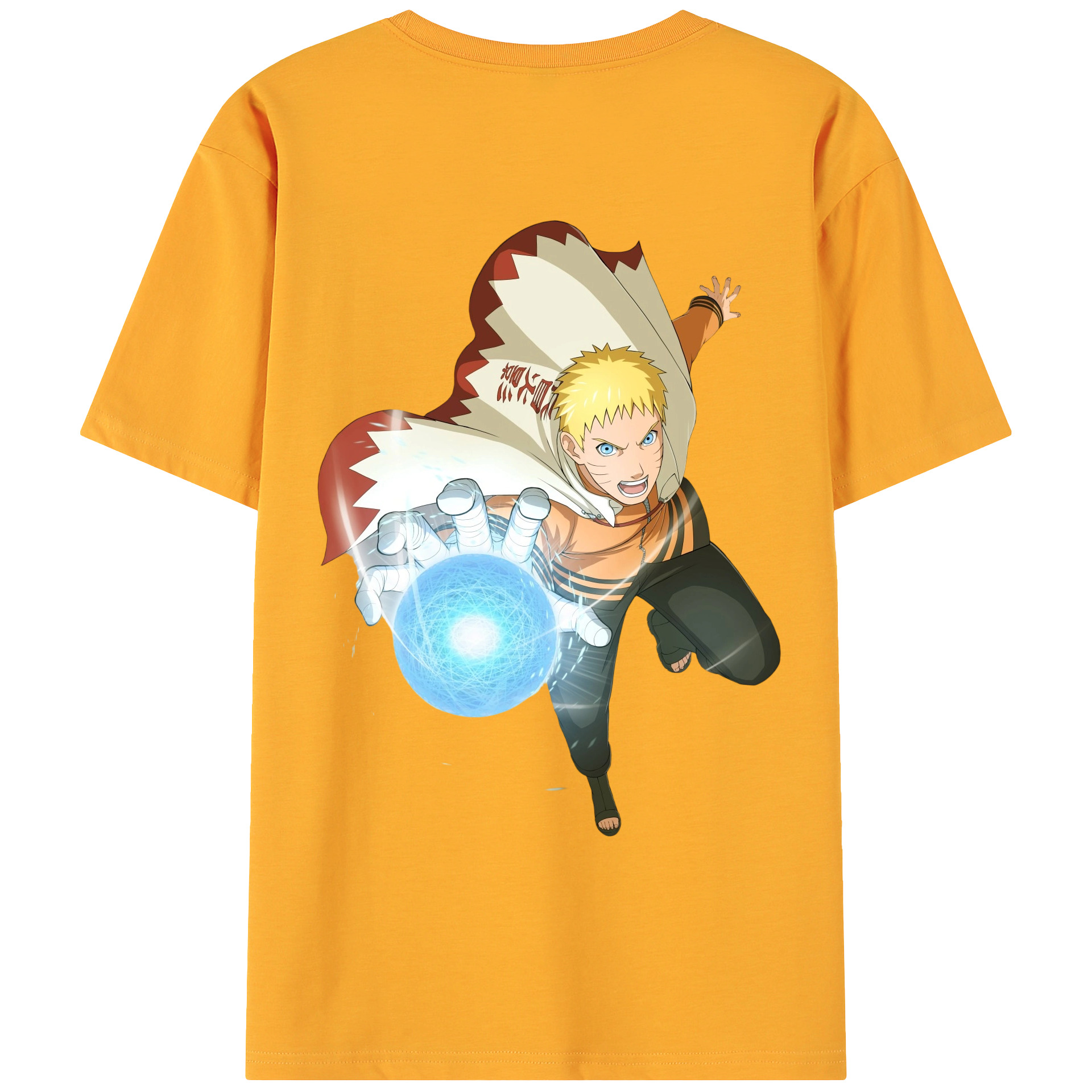 （画像用） NARUTO -ナルト- うずまき ナルト Uzumaki Naruto 綿100％ メンズ半袖Tシャツ（バックプリント） 通気性