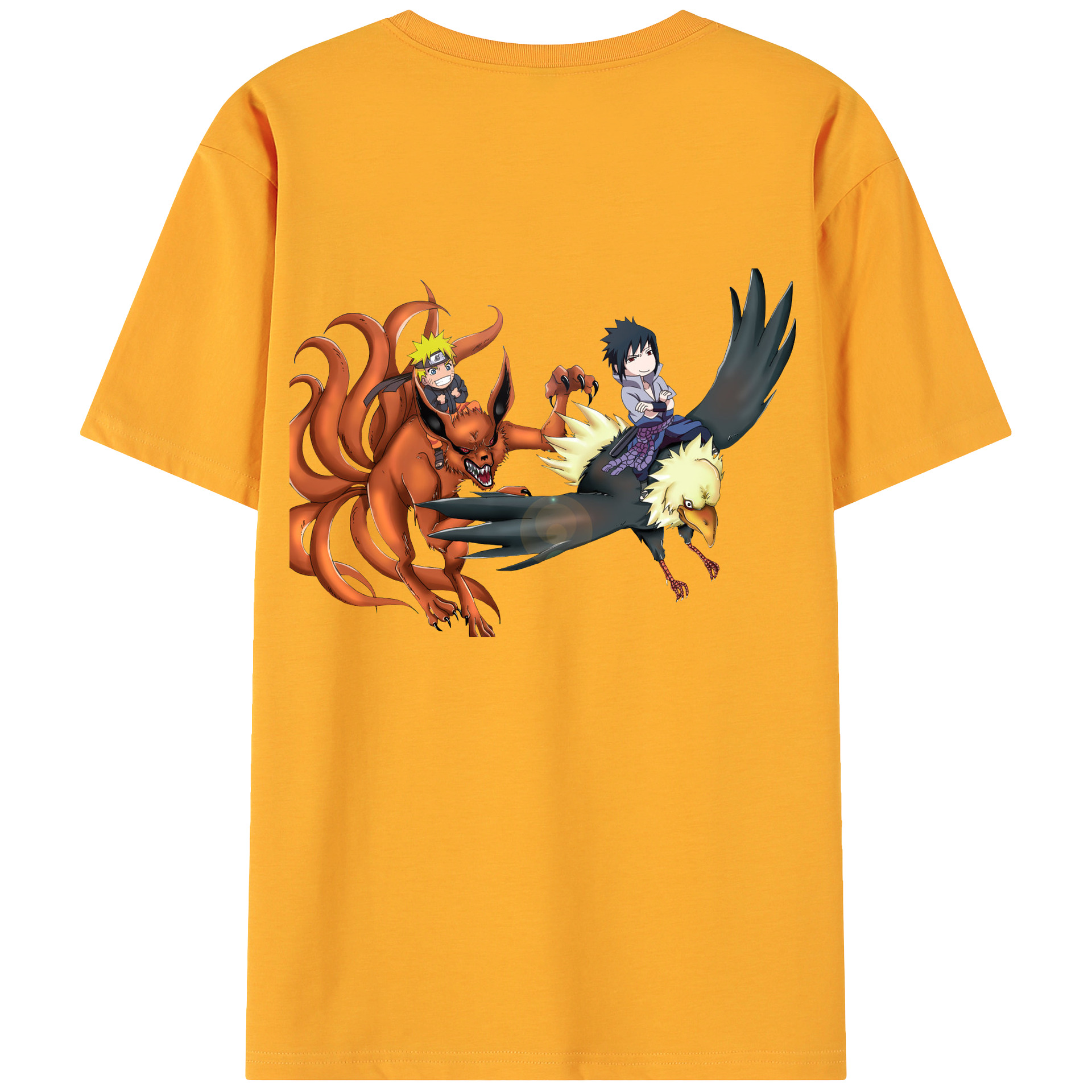 （画像用） NARUTO -ナルト- うずまき ナルト Uzumaki Naruto 綿100％ メンズ半袖Tシャツ（バックプリント） 通気性