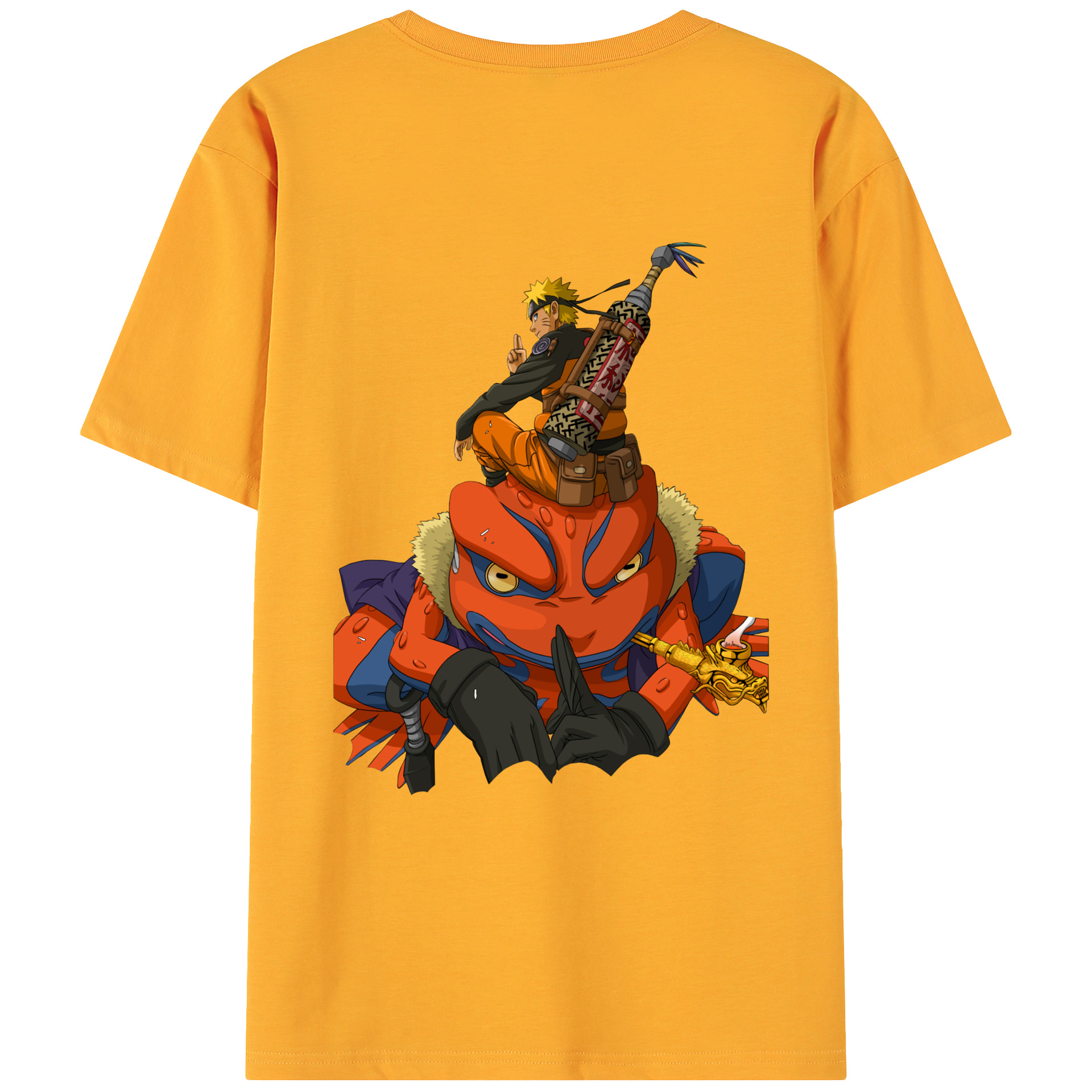 （画像用） NARUTO -ナルト- うずまき ナルト Uzumaki Naruto 綿100％ メンズ半袖Tシャツ（バックプリント） 通気性