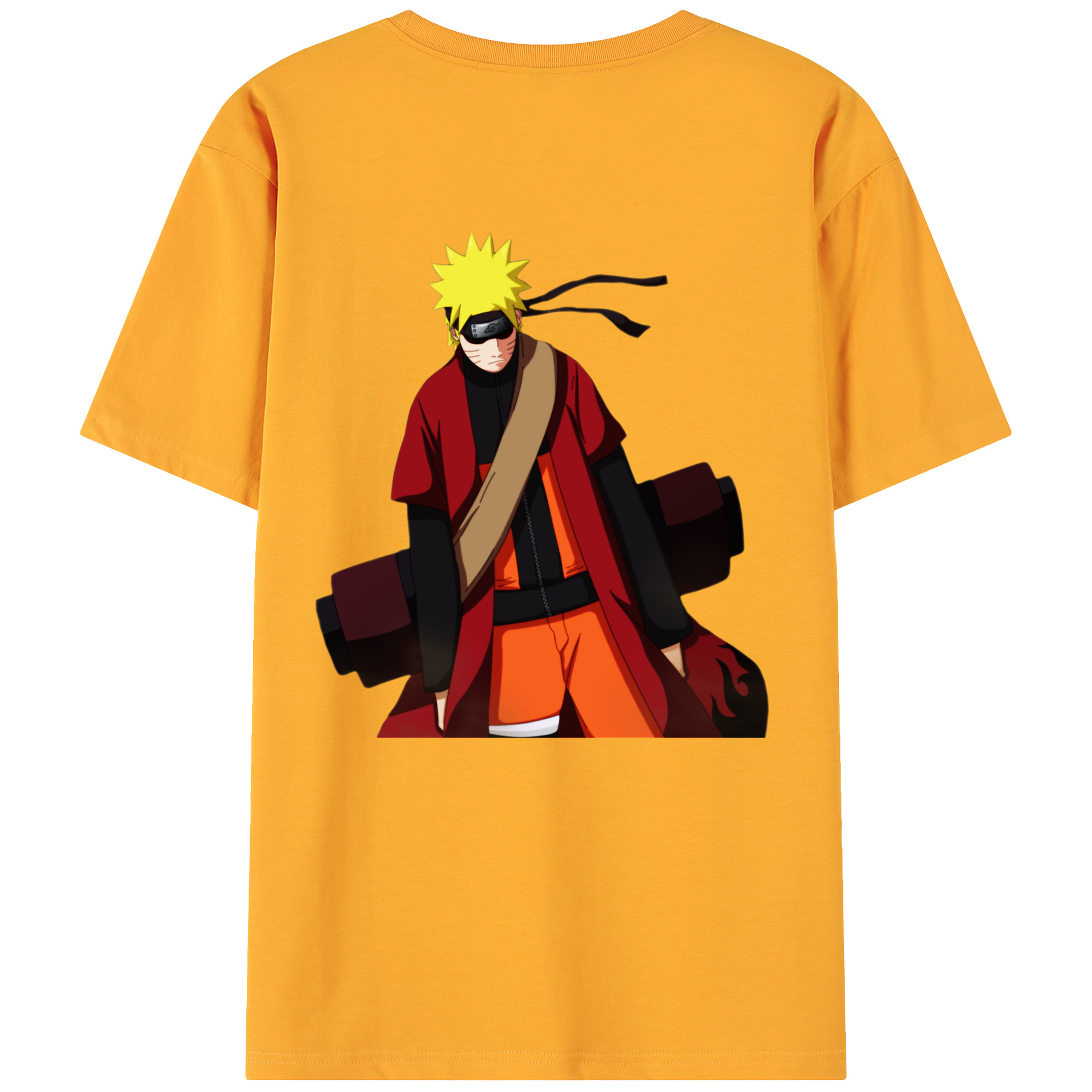 （画像用） NARUTO -ナルト- うずまき ナルト Uzumaki Naruto 綿100％ メンズ半袖Tシャツ（バックプリント） 通気性