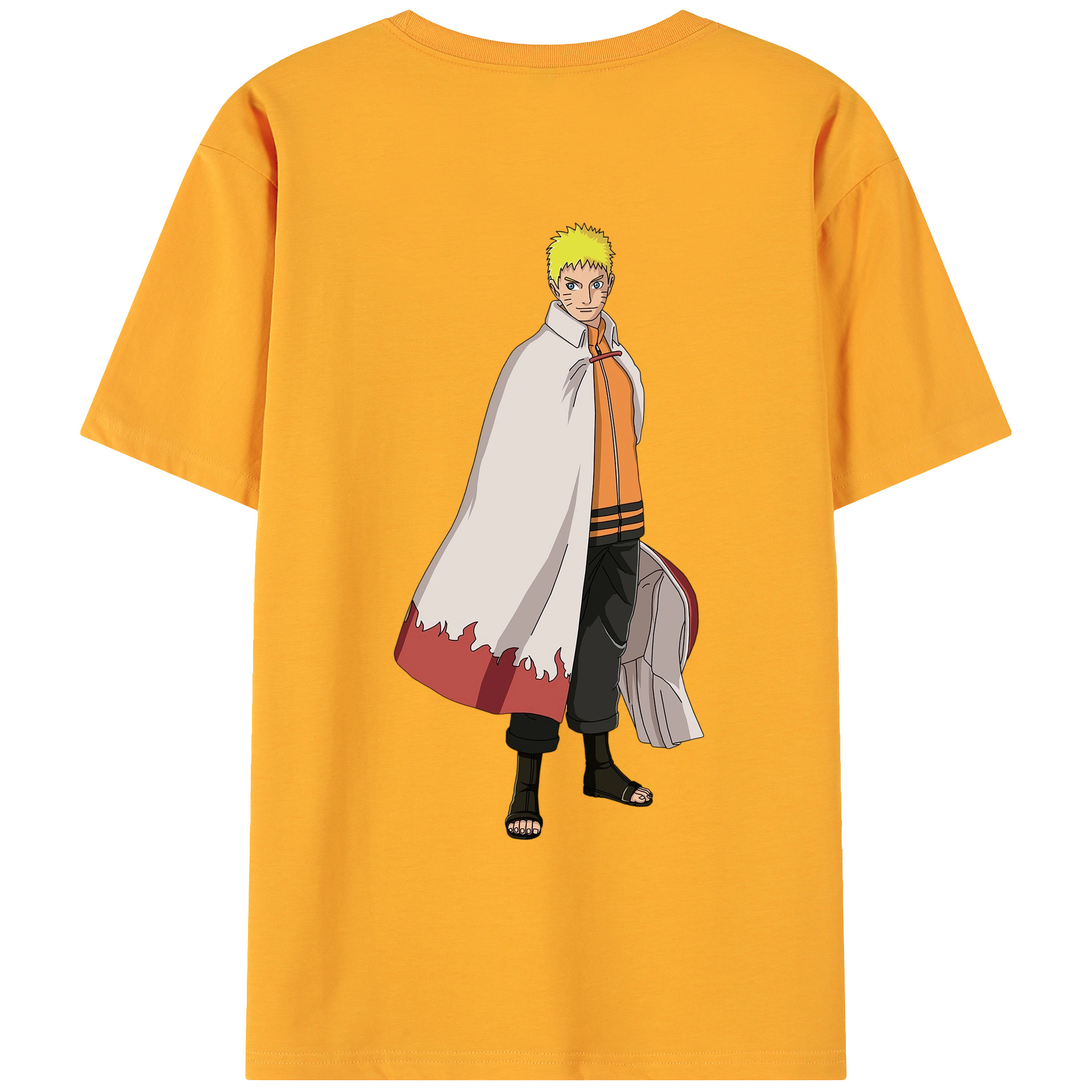 （画像用） NARUTO -ナルト- うずまき ナルト Uzumaki Naruto 綿100％ メンズ半袖Tシャツ（バックプリント） 通気性