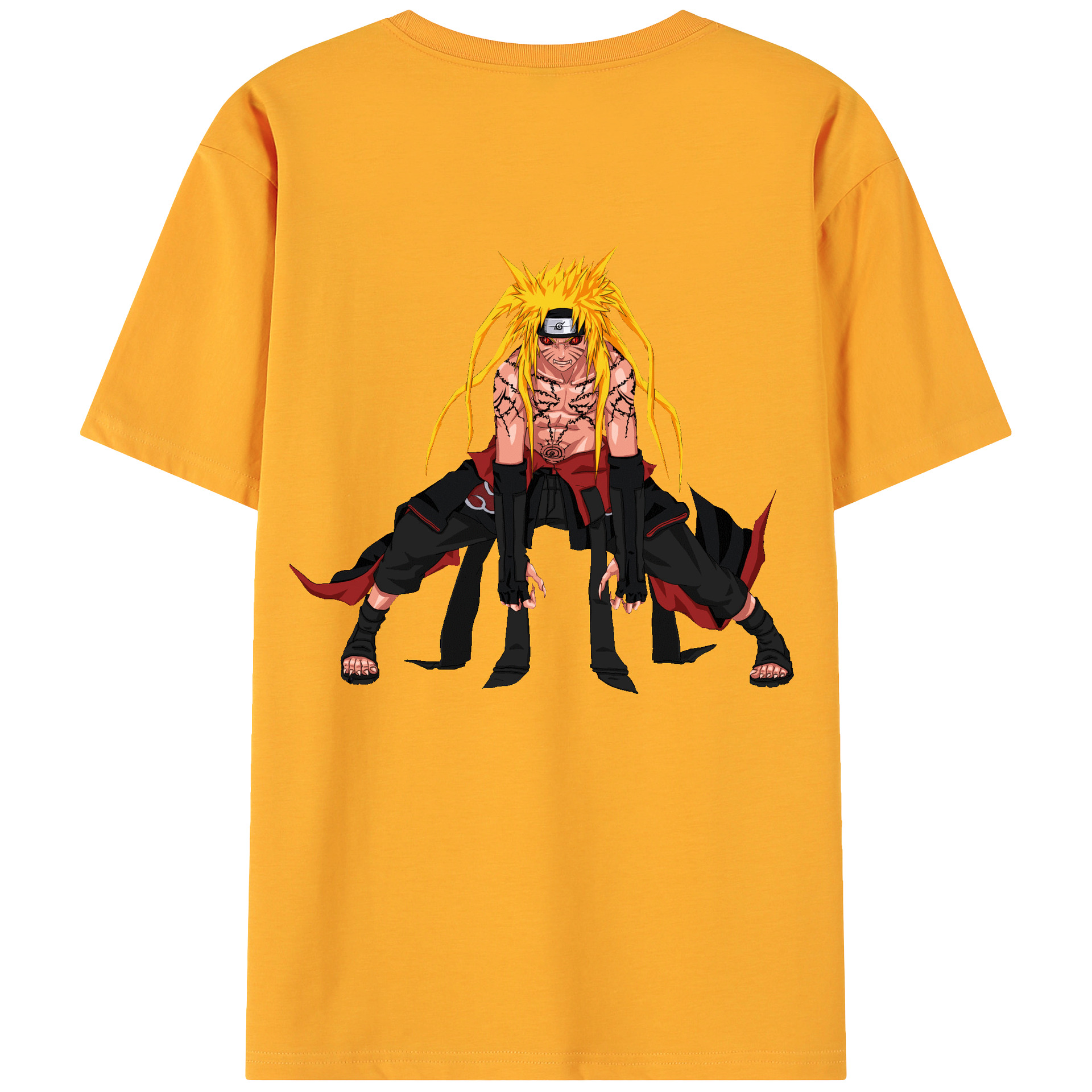 （画像用） NARUTO -ナルト- うずまき ナルト Uzumaki Naruto 綿100％ メンズ半袖Tシャツ（バックプリント） 通気性