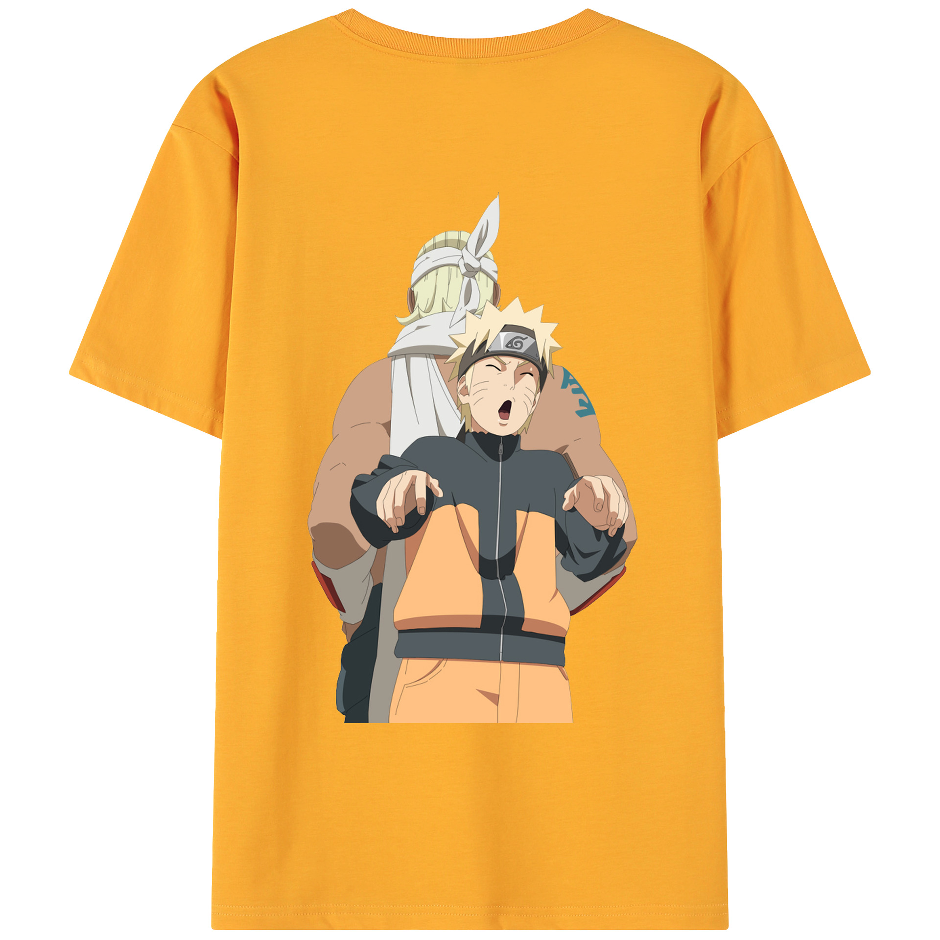 （画像用） NARUTO -ナルト- うずまき ナルト Uzumaki Naruto 綿100％ メンズ半袖Tシャツ（バックプリント） 通気性
