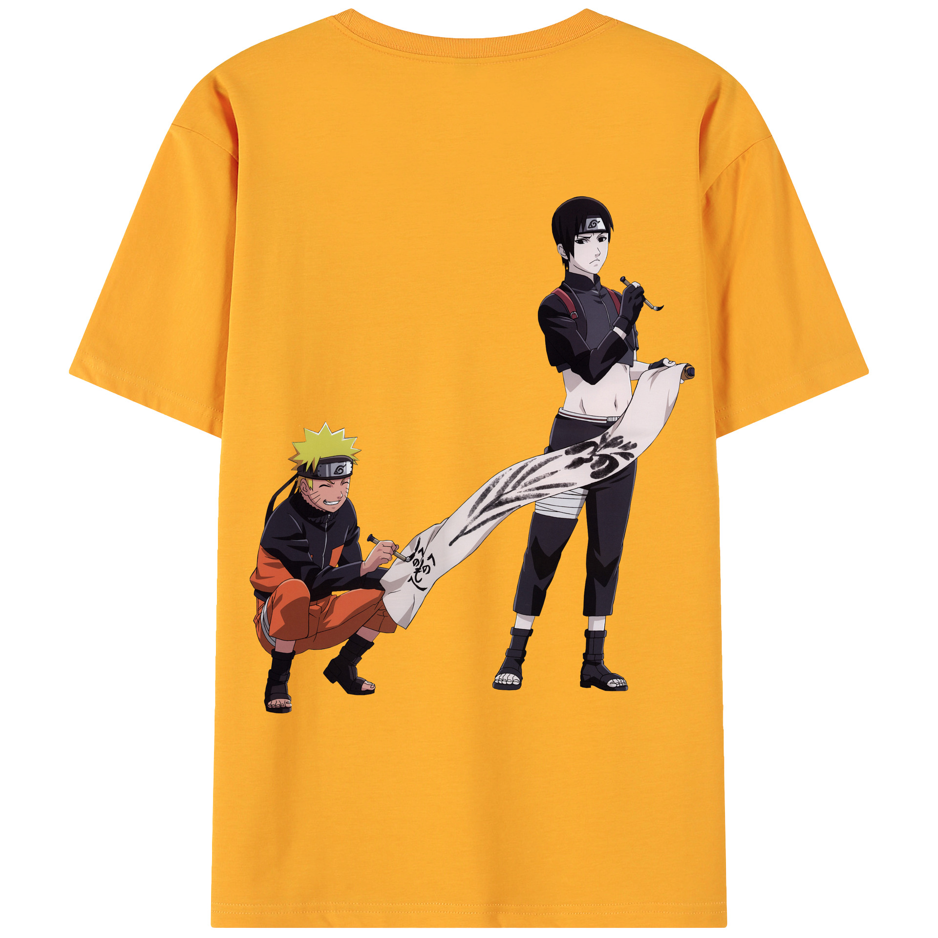 （画像用） NARUTO -ナルト- うずまき ナルト Uzumaki Naruto 綿100％ メンズ半袖Tシャツ（バックプリント） 通気性