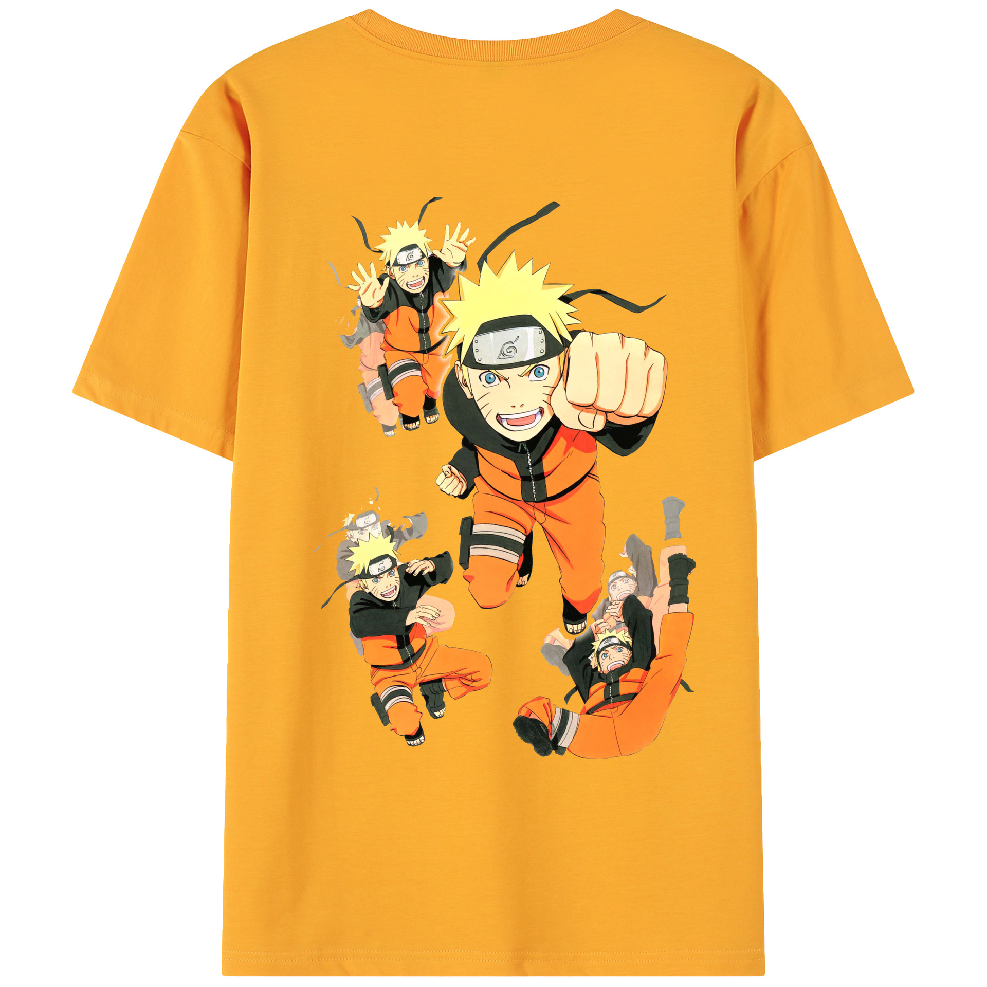 （画像用） NARUTO -ナルト- うずまき ナルト Uzumaki Naruto 綿100％ メンズ半袖Tシャツ（バックプリント） 通気性