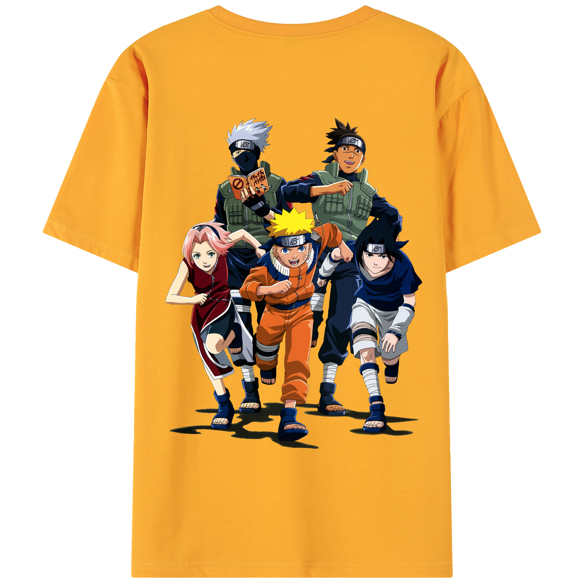 （画像用） NARUTO -ナルト- うずまき ナルト Uzumaki Naruto 綿100％ メンズ半袖Tシャツ（バックプリント） 通気性