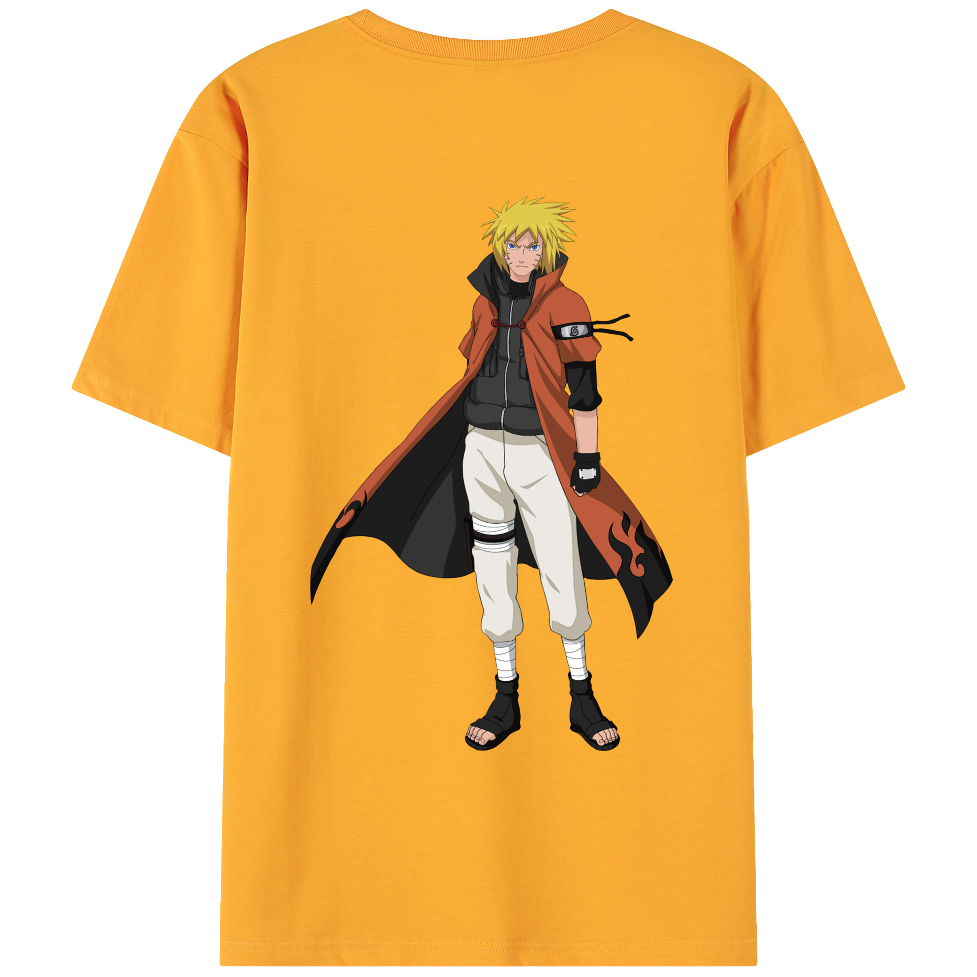 （画像用） NARUTO -ナルト- うずまき ナルト Uzumaki Naruto 綿100％ メンズ半袖Tシャツ（バックプリント） 通気性