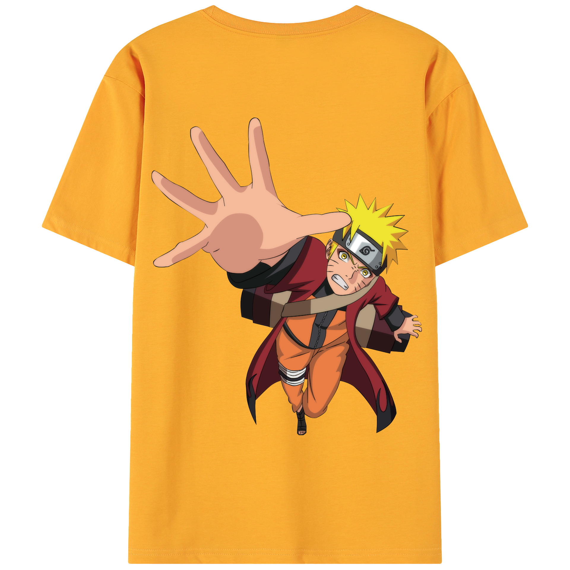 （画像用） NARUTO -ナルト- うずまき ナルト Uzumaki Naruto 綿100％ メンズ半袖Tシャツ（バックプリント） 通気性