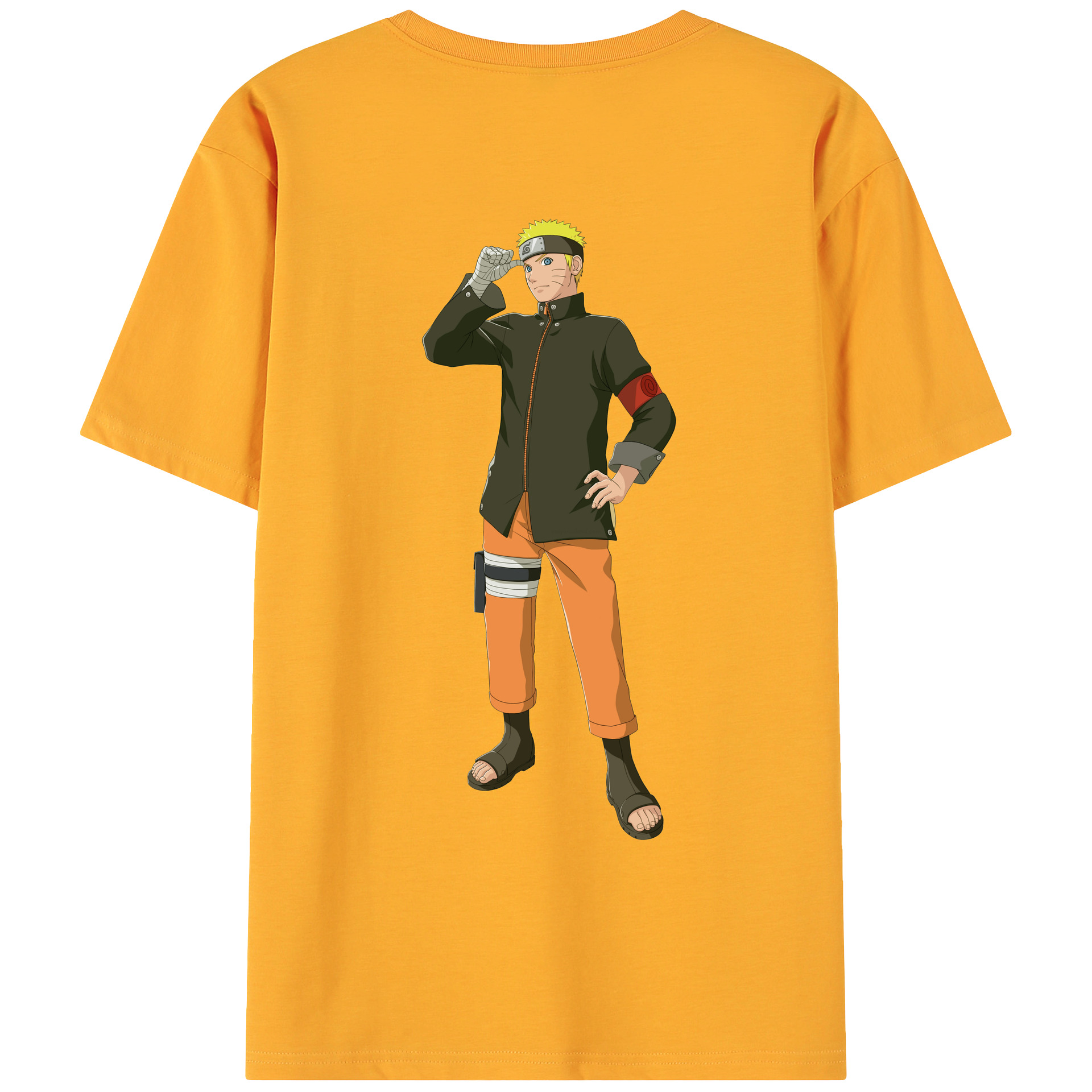 （画像用） NARUTO -ナルト- うずまき ナルト Uzumaki Naruto 綿100％ メンズ半袖Tシャツ（バックプリント） 通気性