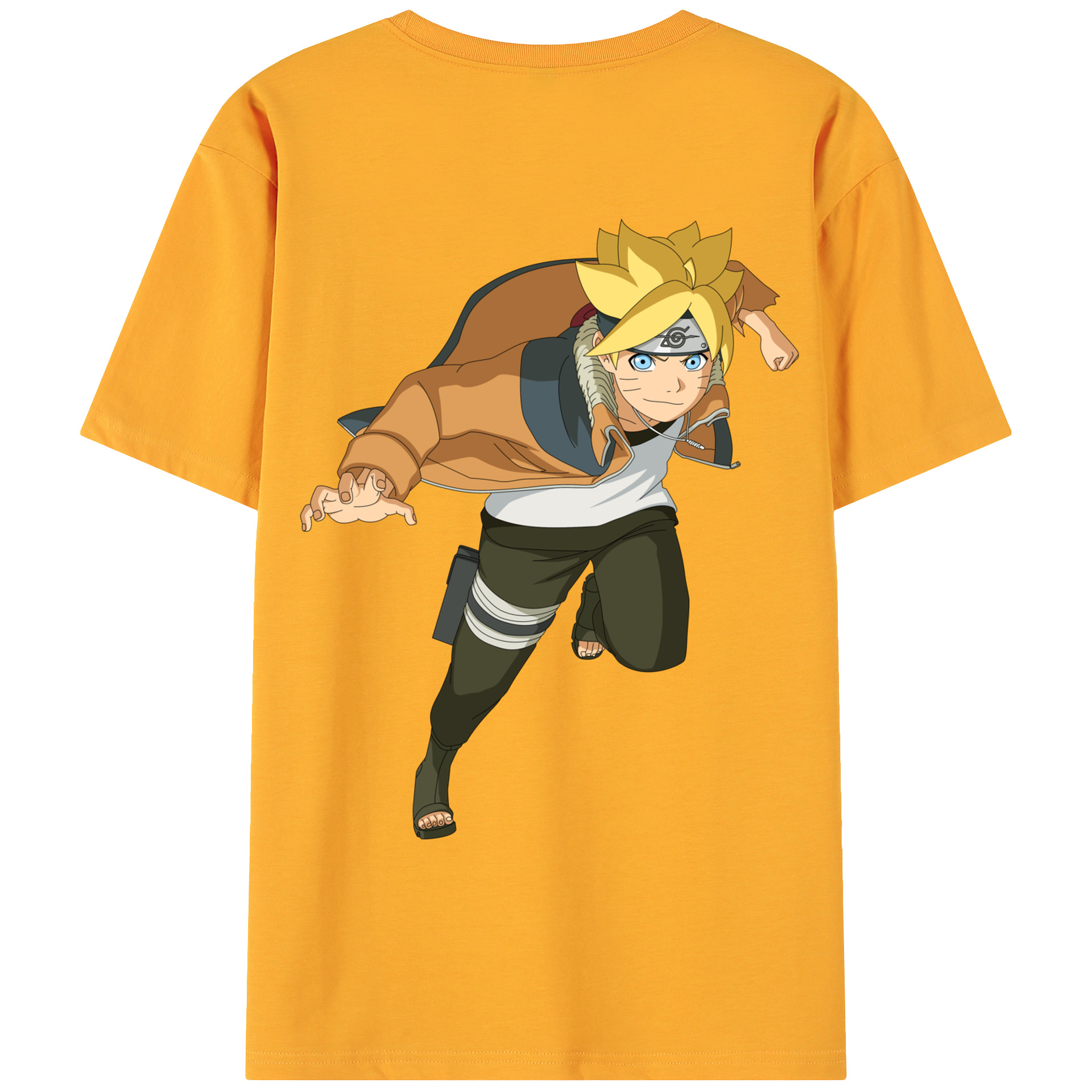 （画像用） NARUTO -ナルト- うずまき ナルト Uzumaki Naruto 綿100％ メンズ半袖Tシャツ（バックプリント） 通気性