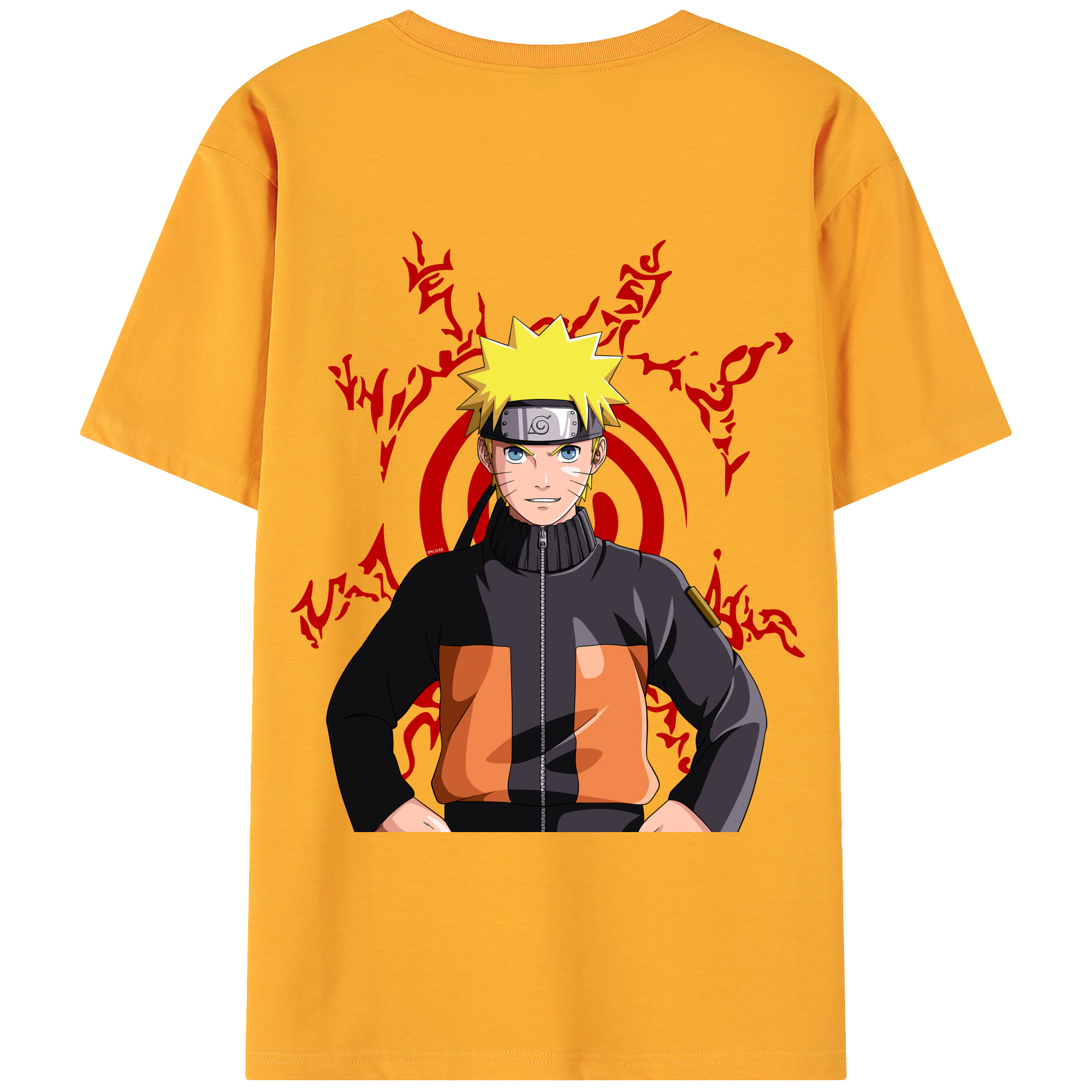（画像用） NARUTO -ナルト- うずまき ナルト Uzumaki Naruto 綿100％ メンズ半袖Tシャツ（バックプリント） 通気性