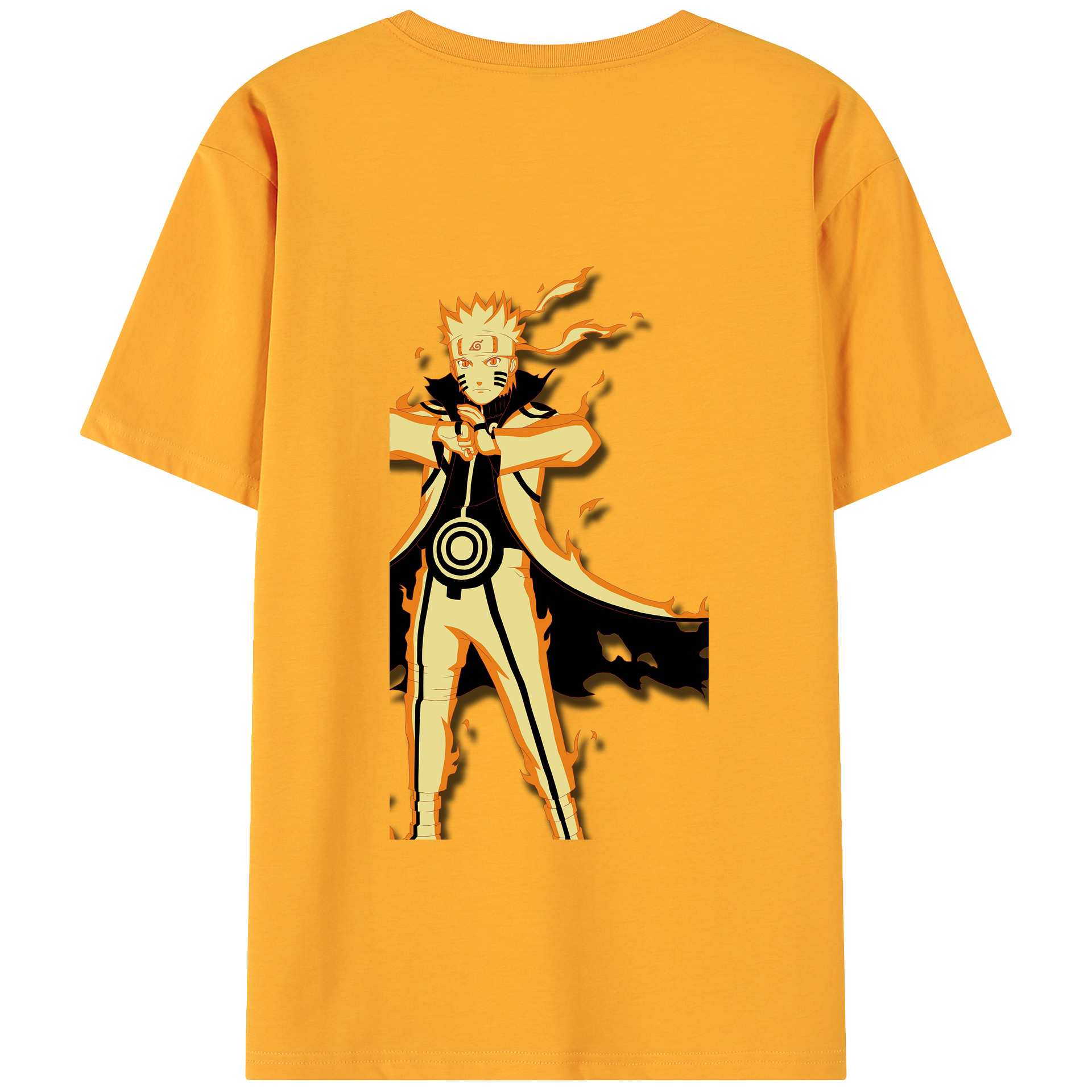 （画像用） NARUTO -ナルト- うずまき ナルト Uzumaki Naruto 綿100％ メンズ半袖Tシャツ（バックプリント） 通気性