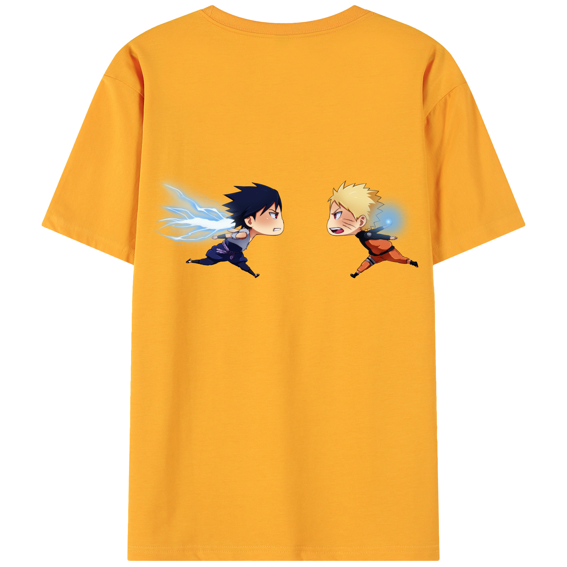 （画像用） NARUTO -ナルト- うずまき ナルト Uzumaki Naruto 綿100％ メンズ半袖Tシャツ（バックプリント） 通気性