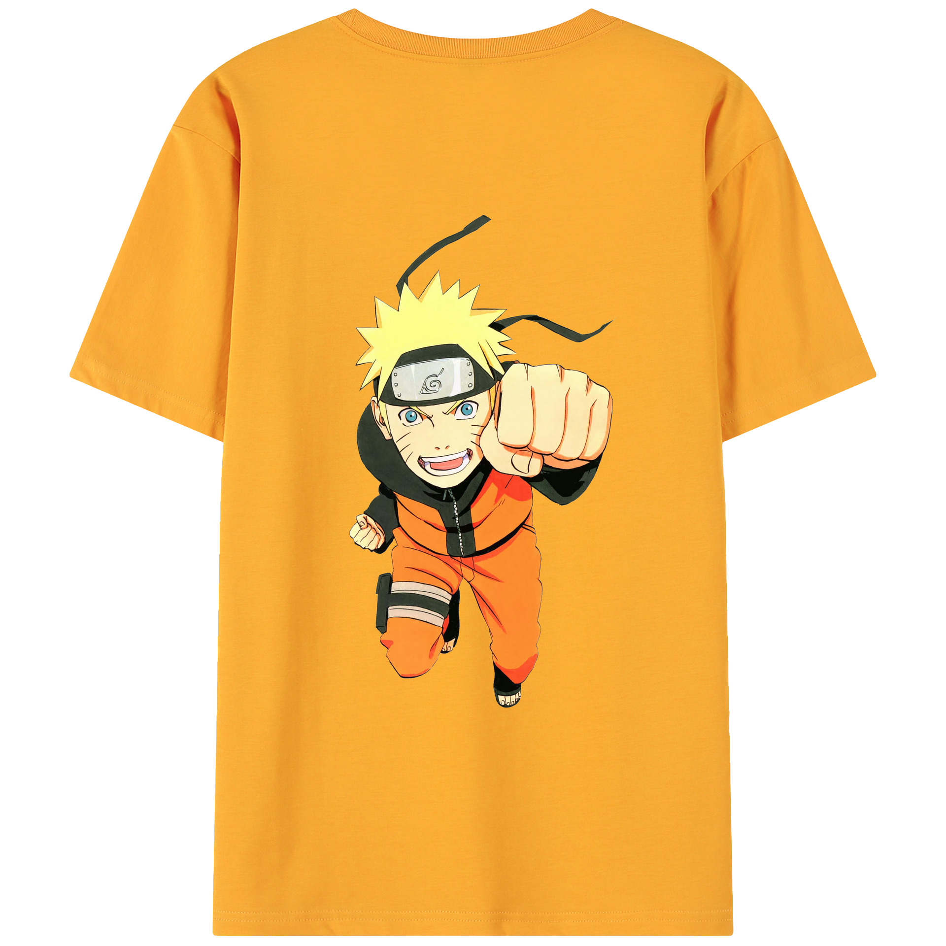 （画像用） NARUTO -ナルト- うずまき ナルト Uzumaki Naruto 綿100％ メンズ半袖Tシャツ（バックプリント） 通気性