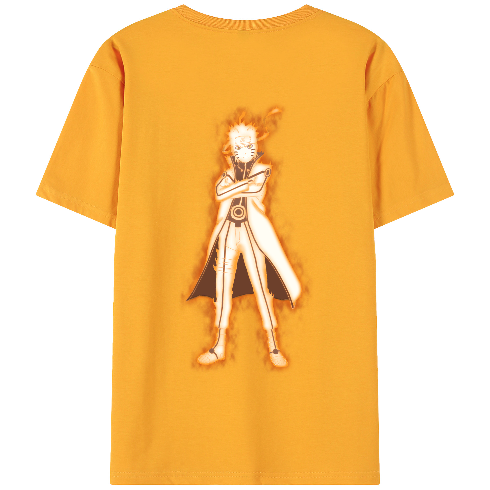 （画像用） NARUTO -ナルト- うずまき ナルト Uzumaki Naruto 綿100％ メンズ半袖Tシャツ（バックプリント） 通気性