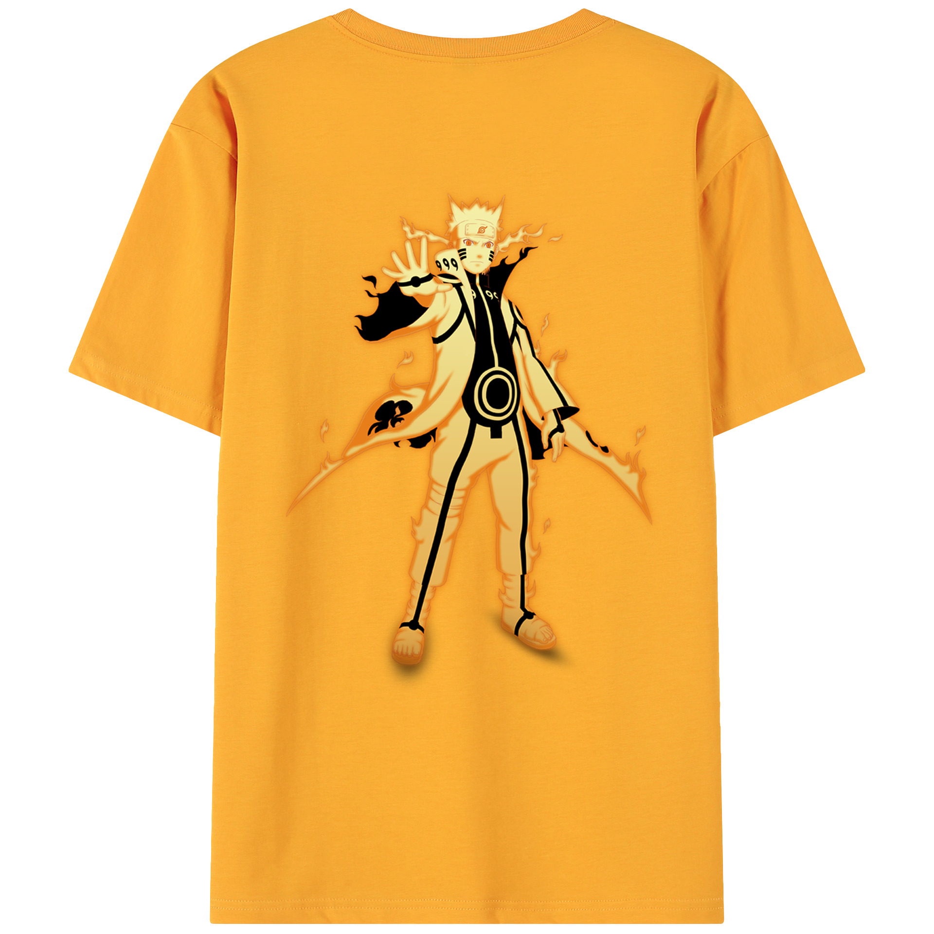 （画像用） NARUTO -ナルト- うずまき ナルト Uzumaki Naruto 綿100％ メンズ半袖Tシャツ（バックプリント） 通気性