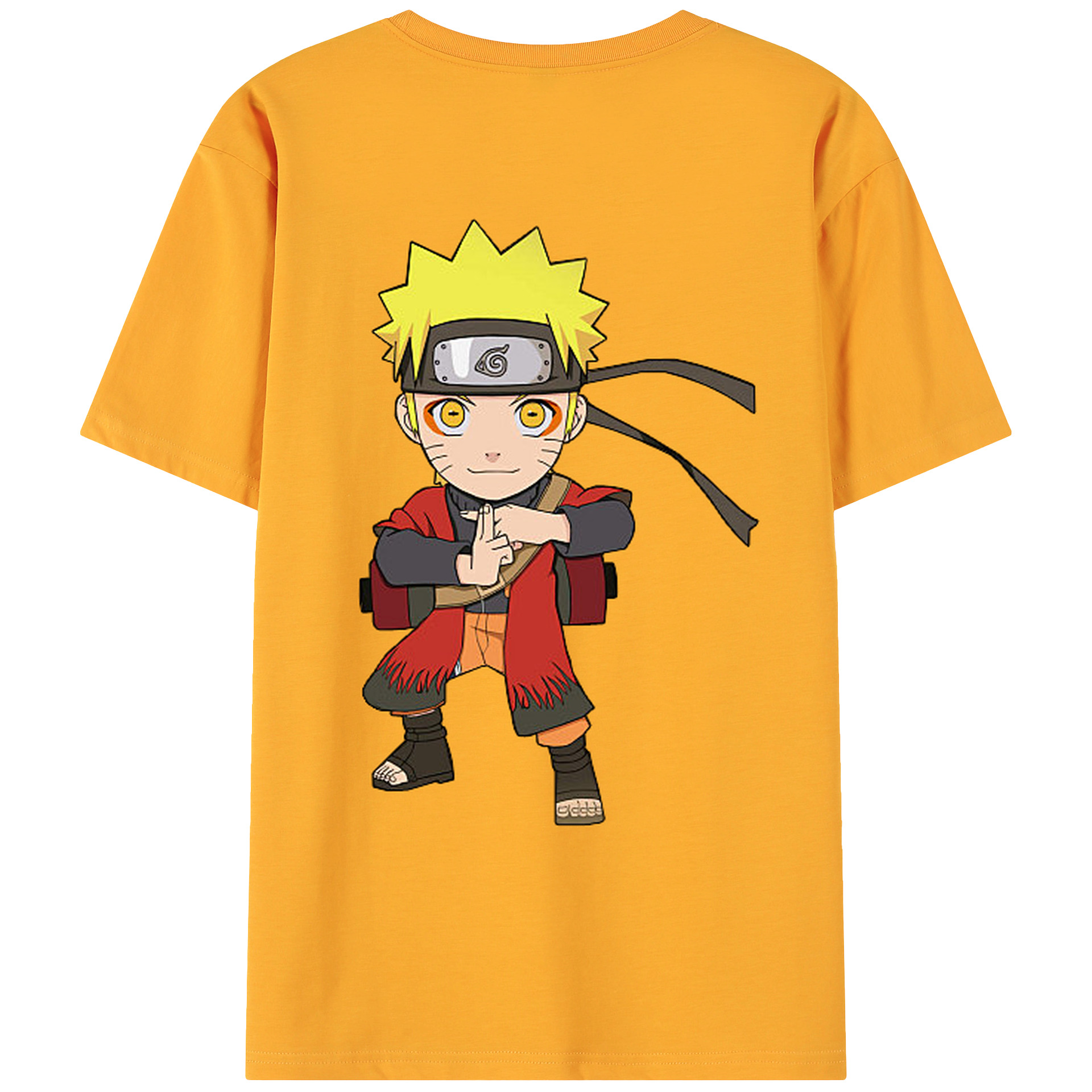 （画像用） NARUTO -ナルト- うずまき ナルト Uzumaki Naruto 綿100％ メンズ半袖Tシャツ（バックプリント） 通気性