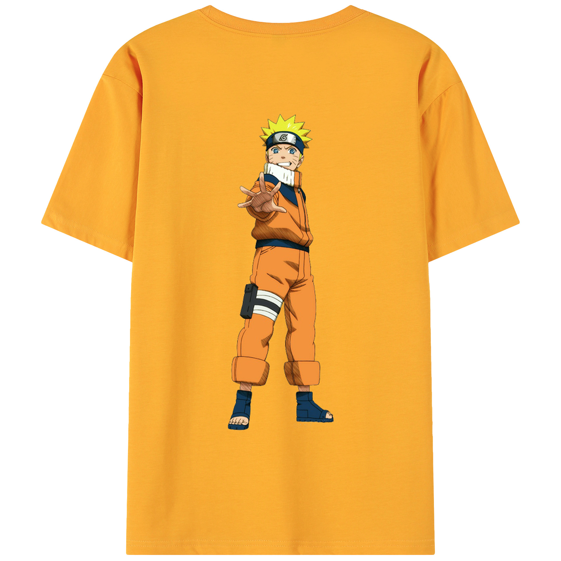 （画像用） NARUTO -ナルト- うずまき ナルト Uzumaki Naruto 綿100％ メンズ半袖Tシャツ（バックプリント） 通気性