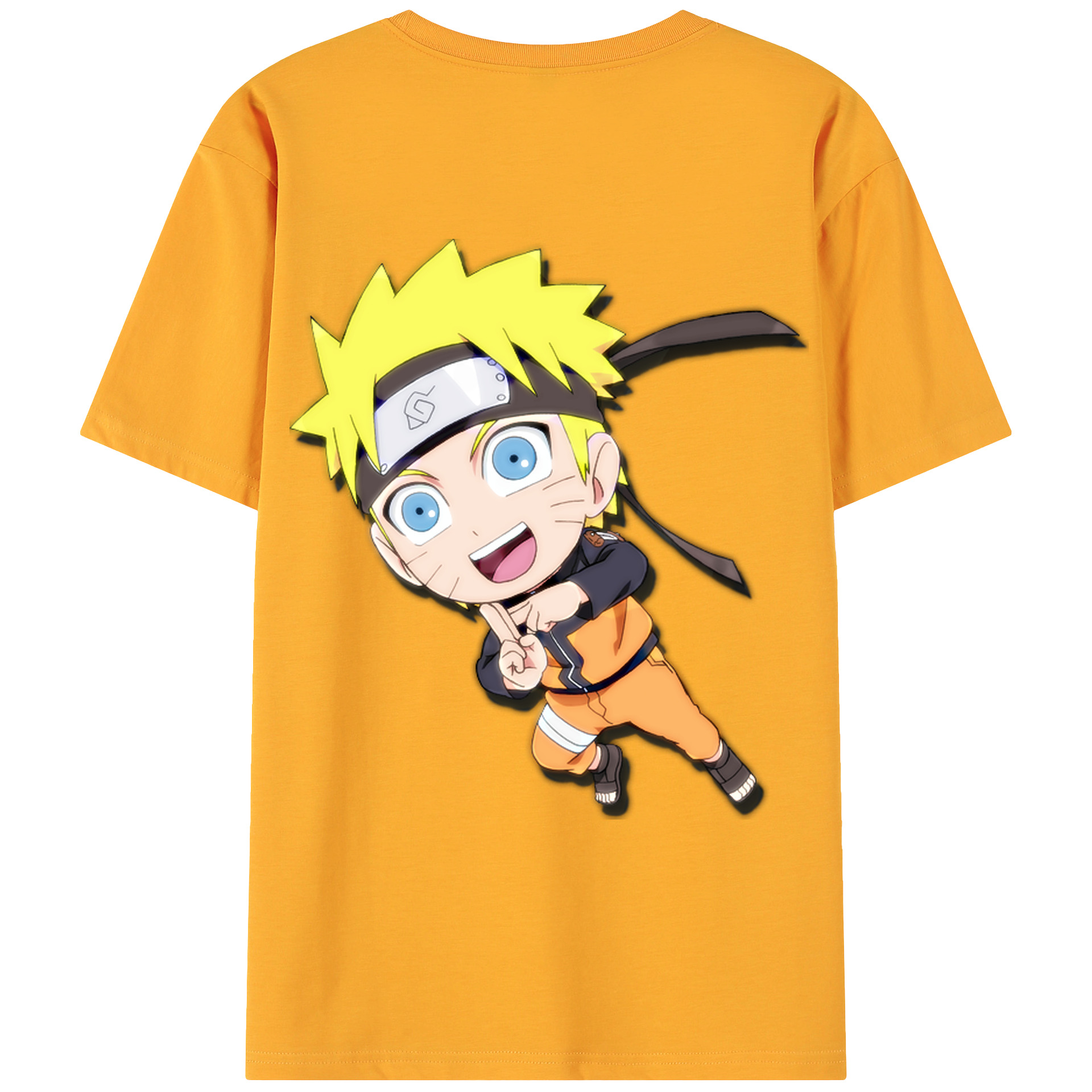 （画像用） NARUTO -ナルト- うずまき ナルト Uzumaki Naruto 綿100％ メンズ半袖Tシャツ（バックプリント） 通気性