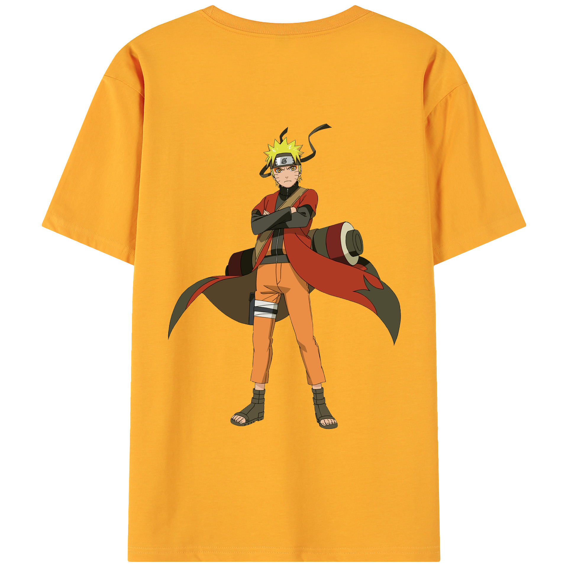 （画像用） NARUTO -ナルト- うずまき ナルト Uzumaki Naruto 綿100％ メンズ半袖Tシャツ（バックプリント） 通気性