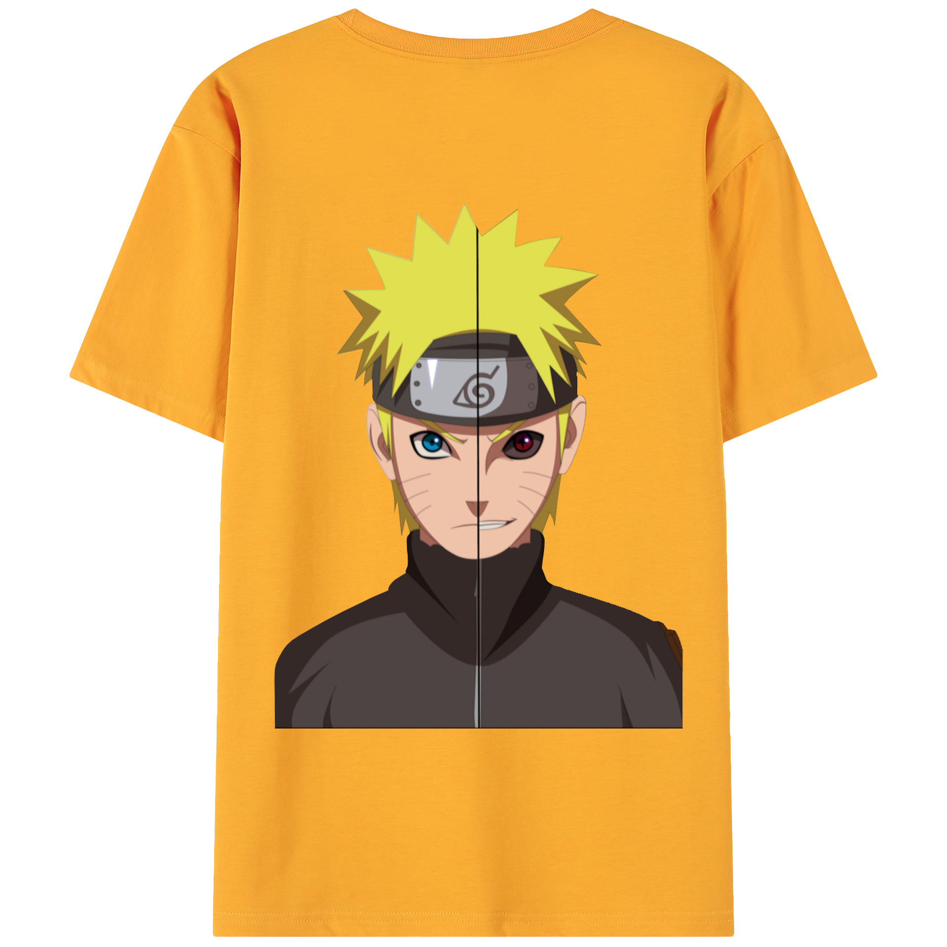 （画像用） NARUTO -ナルト- うずまき ナルト Uzumaki Naruto 綿100％ メンズ半袖Tシャツ（バックプリント） 通気性