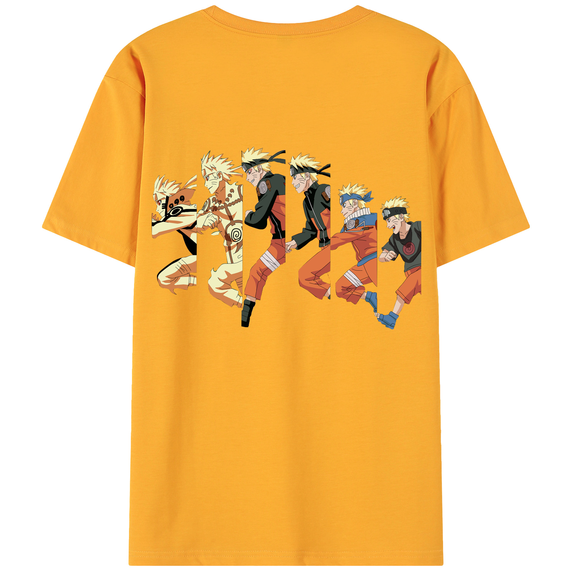 （画像用） NARUTO -ナルト- うずまき ナルト Uzumaki Naruto 綿100％ メンズ半袖Tシャツ（バックプリント） 通気性