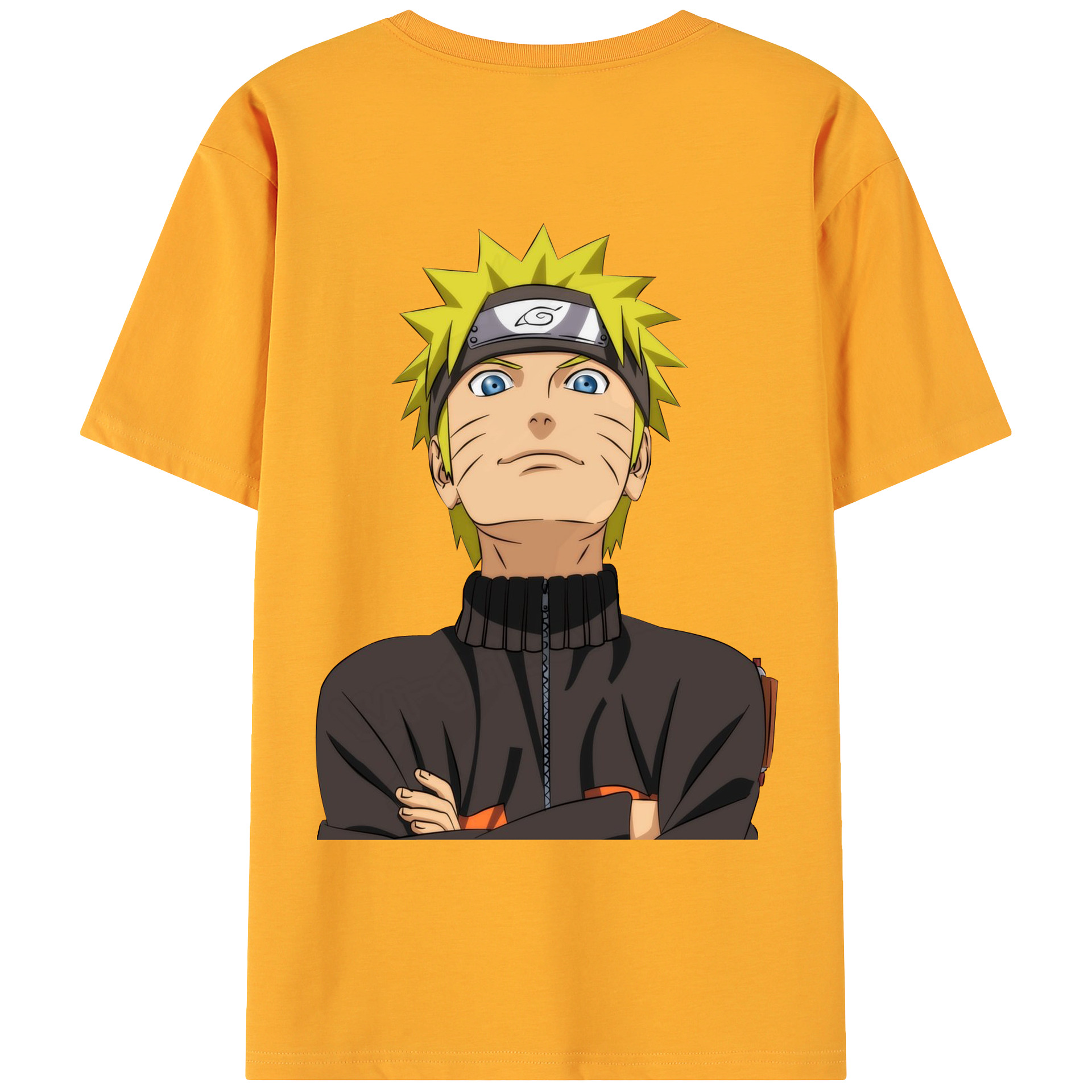 （画像用） NARUTO -ナルト- うずまき ナルト Uzumaki Naruto 綿100％ メンズ半袖Tシャツ（バックプリント） 通気性