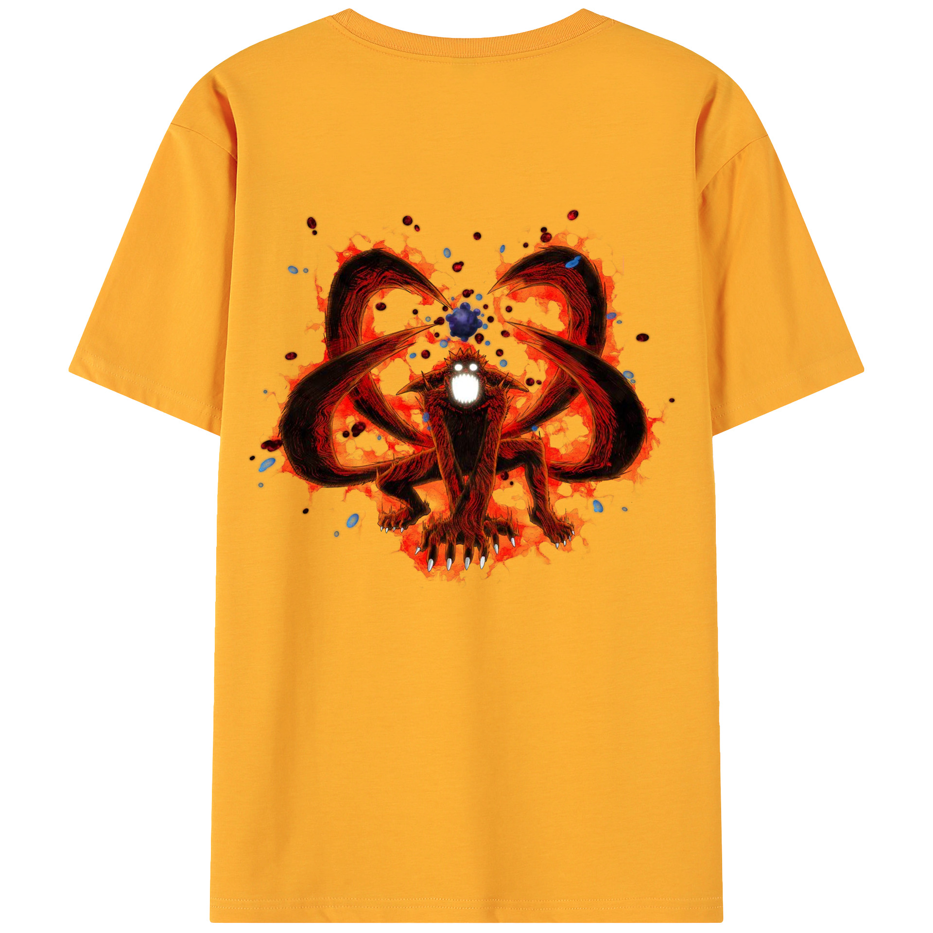 （画像用） NARUTO -ナルト- うずまき ナルト Uzumaki Naruto 綿100％ メンズ半袖Tシャツ（バックプリント） 通気性