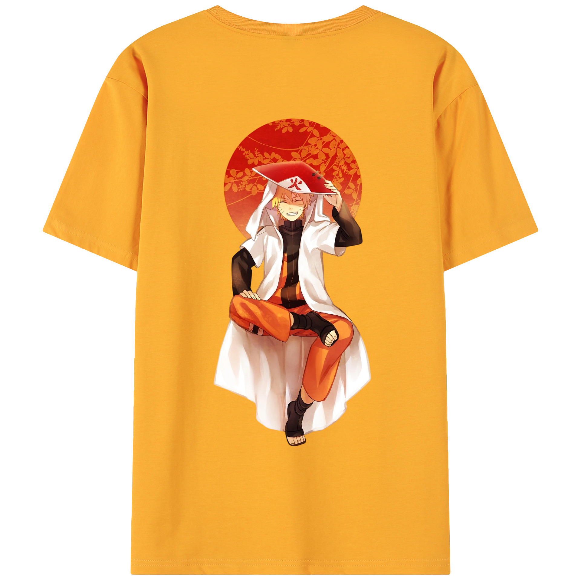 （画像用） NARUTO -ナルト- うずまき ナルト Uzumaki Naruto 綿100％ メンズ半袖Tシャツ（バックプリント） 通気性