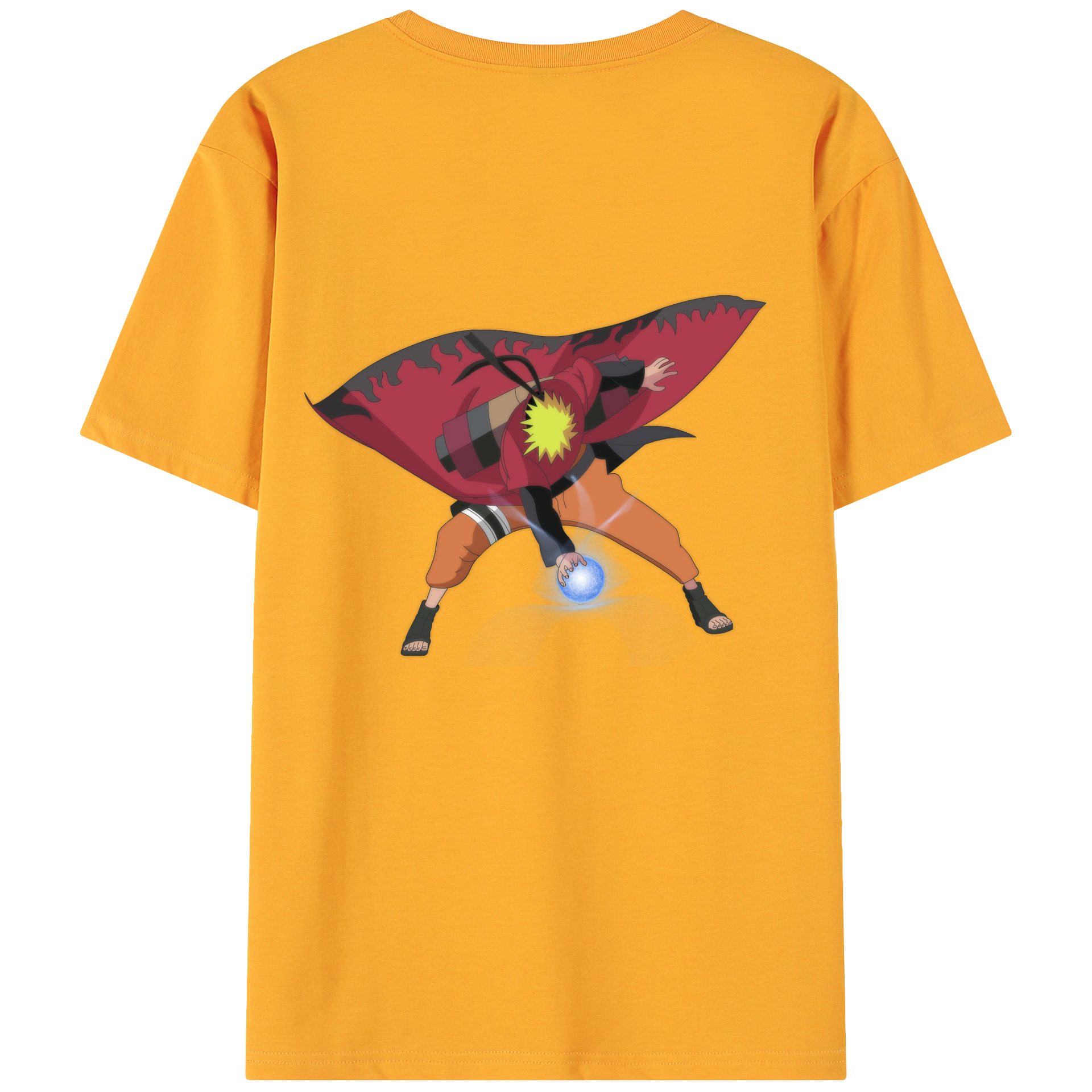 （画像用） NARUTO -ナルト- うずまき ナルト Uzumaki Naruto 綿100％ メンズ半袖Tシャツ（バックプリント） 通気性
