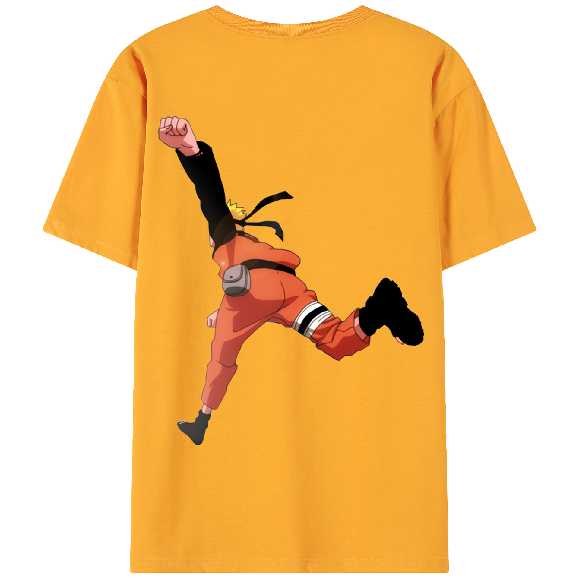 （画像用） NARUTO -ナルト- うずまき ナルト Uzumaki Naruto 綿100％ メンズ半袖Tシャツ（バックプリント） 通気性