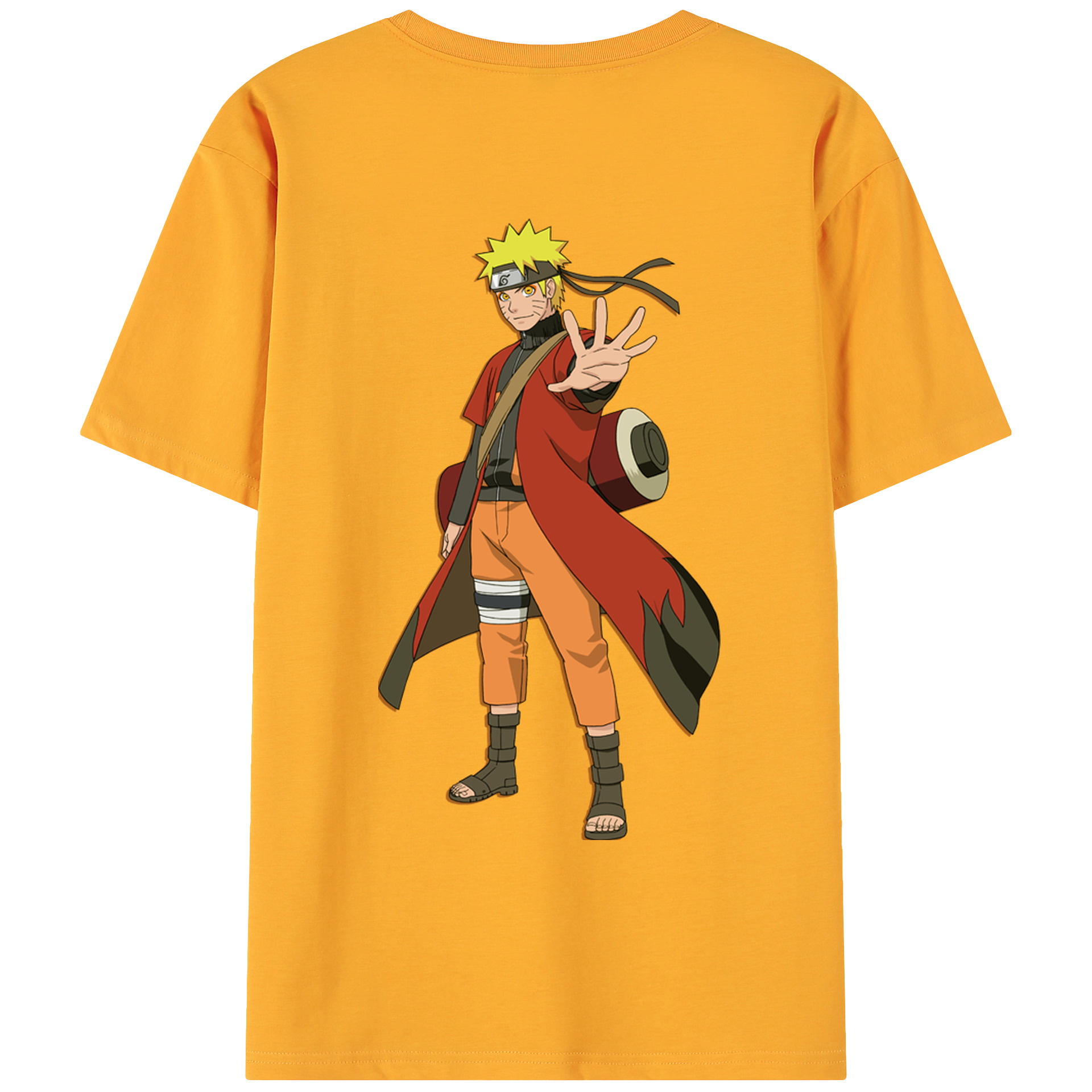 （画像用） NARUTO -ナルト- うずまき ナルト Uzumaki Naruto 綿100％ メンズ半袖Tシャツ（バックプリント） 通気性
