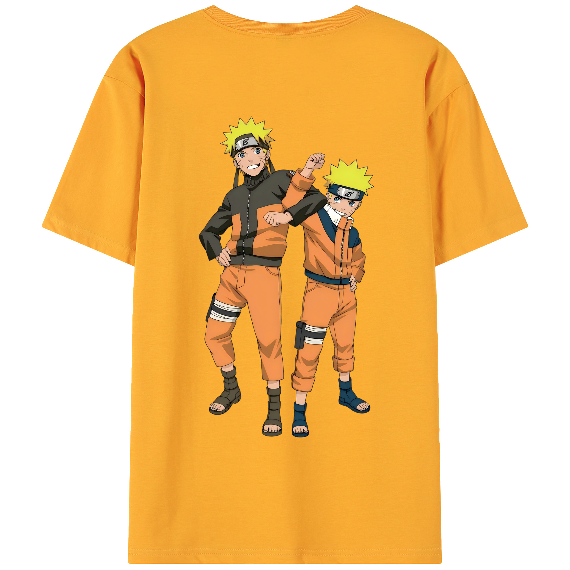 （画像用） NARUTO -ナルト- うずまき ナルト Uzumaki Naruto 綿100％ メンズ半袖Tシャツ（バックプリント） 通気性