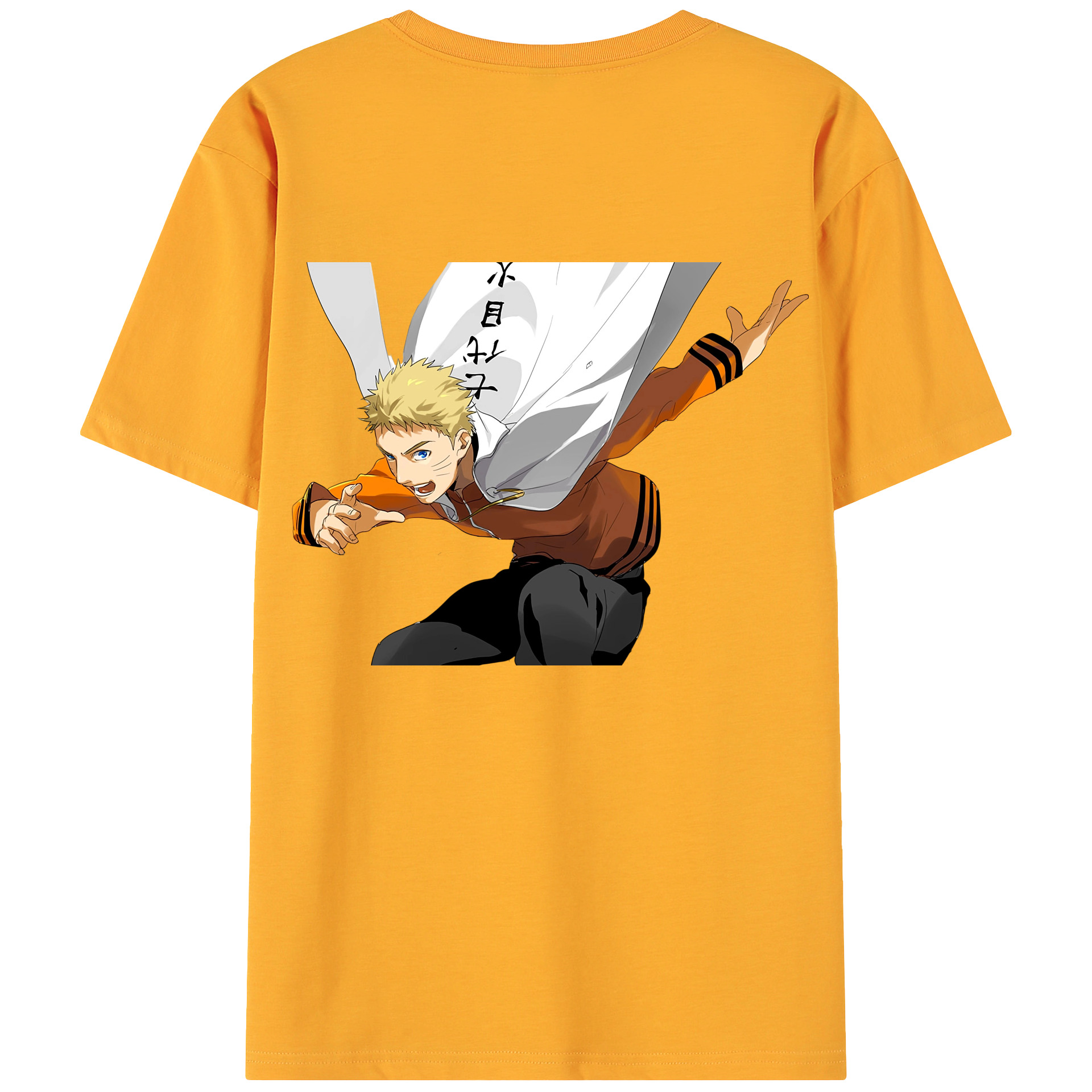 （画像用） NARUTO -ナルト- うずまき ナルト Uzumaki Naruto 綿100％ メンズ半袖Tシャツ（バックプリント） 通気性