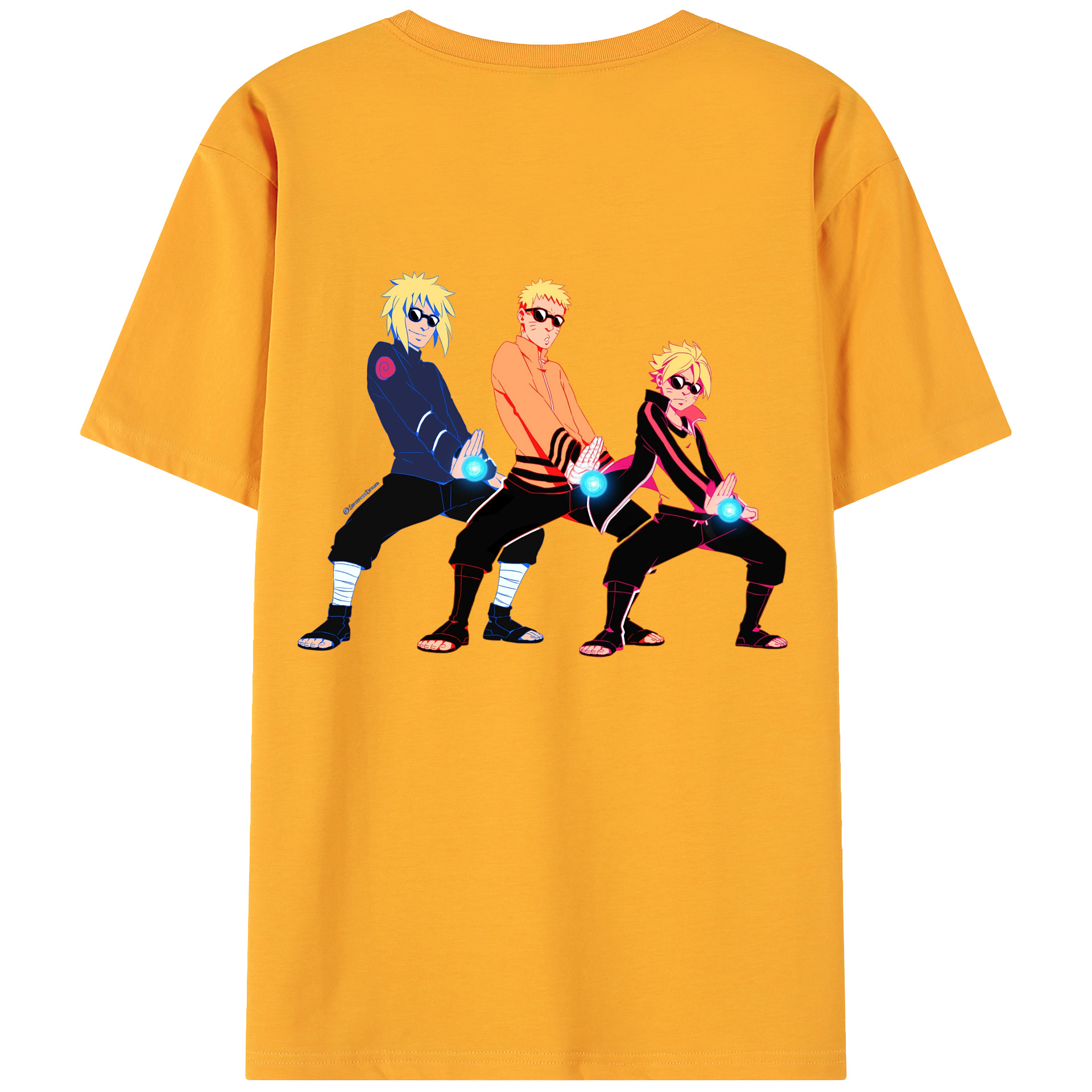 （画像用） NARUTO -ナルト- うずまき ナルト Uzumaki Naruto 綿100％ メンズ半袖Tシャツ（バックプリント） 通気性