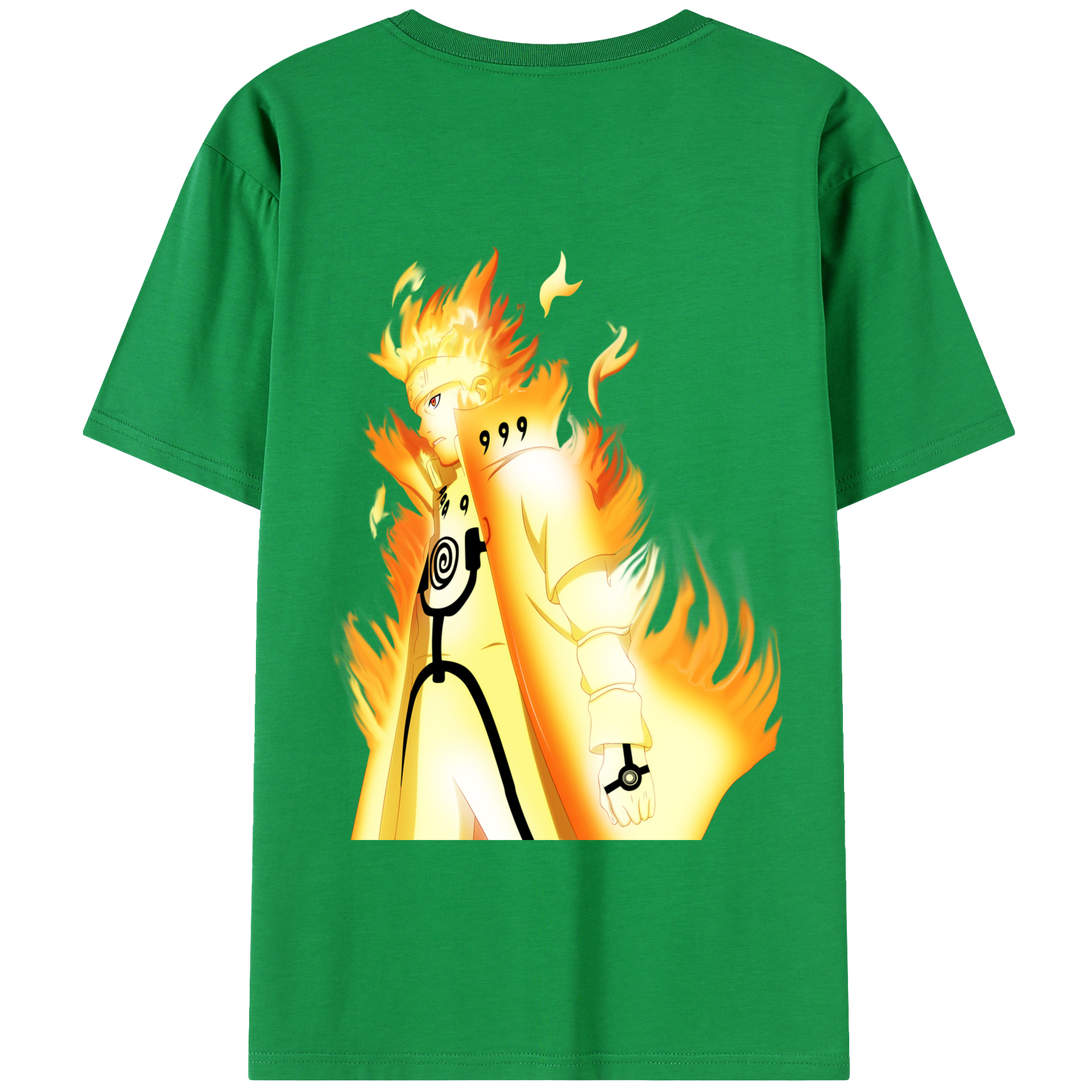 （画像用） NARUTO -ナルト- うずまき ナルト Uzumaki Naruto 綿100％ メンズ半袖Tシャツ（バックプリント） 通気性