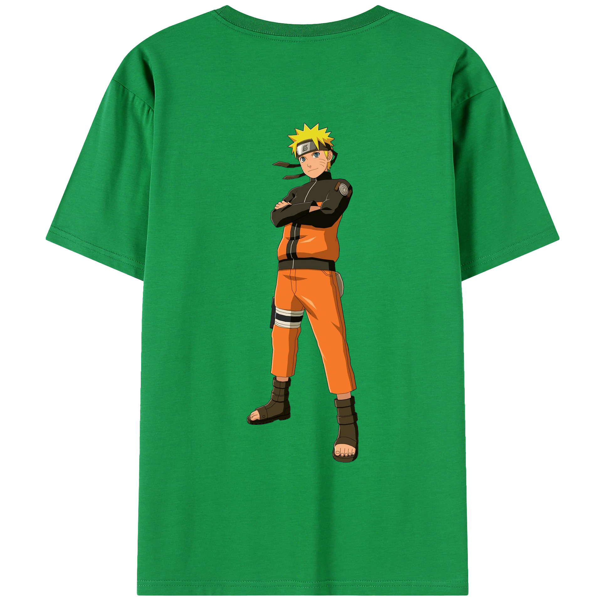 （画像用） NARUTO -ナルト- うずまき ナルト Uzumaki Naruto 綿100％ メンズ半袖Tシャツ（バックプリント） 通気性