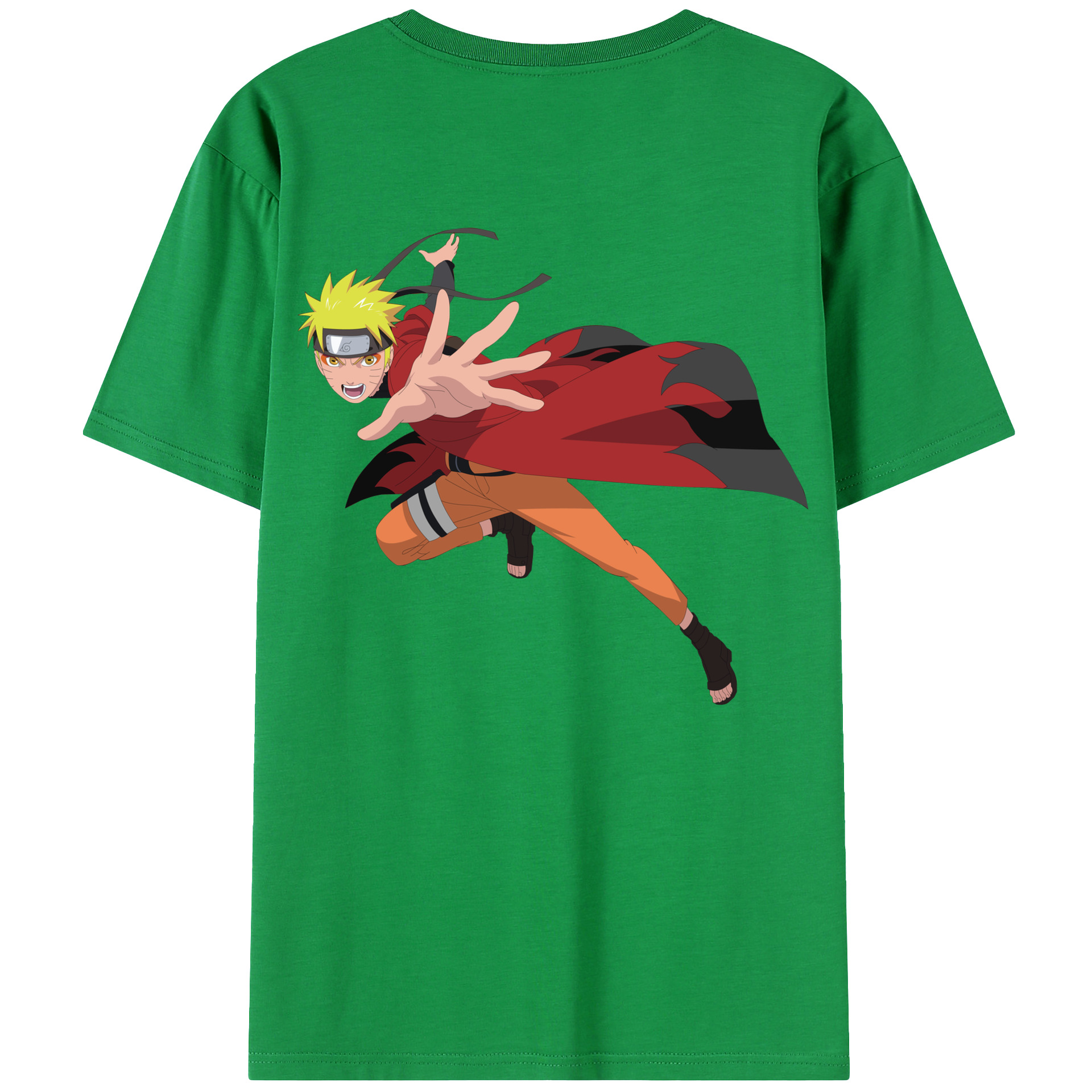 （画像用） NARUTO -ナルト- うずまき ナルト Uzumaki Naruto 綿100％ メンズ半袖Tシャツ（バックプリント） 通気性